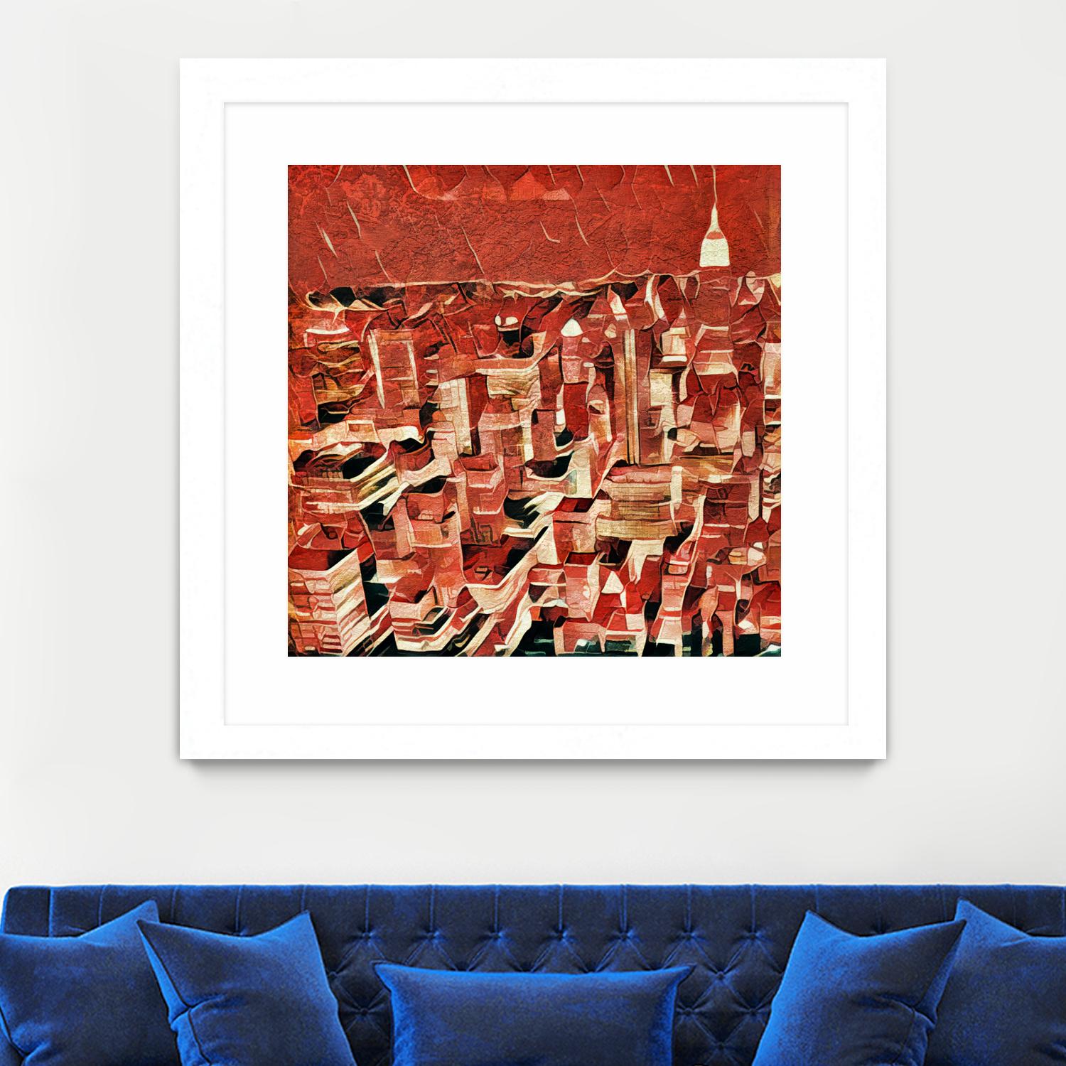 Distorted city scene 1 by Jean-François Dupuis on GIANT ART - beige city scene