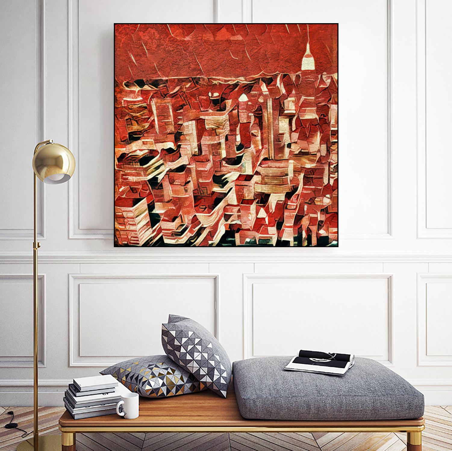 Distorted city scene 1 by Jean-François Dupuis on GIANT ART - beige city scene