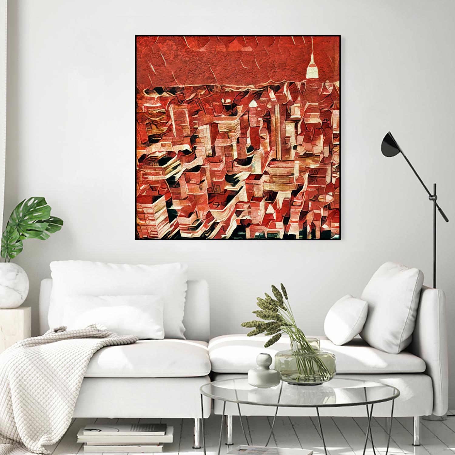 Distorted city scene 1 by Jean-François Dupuis on GIANT ART - beige city scene