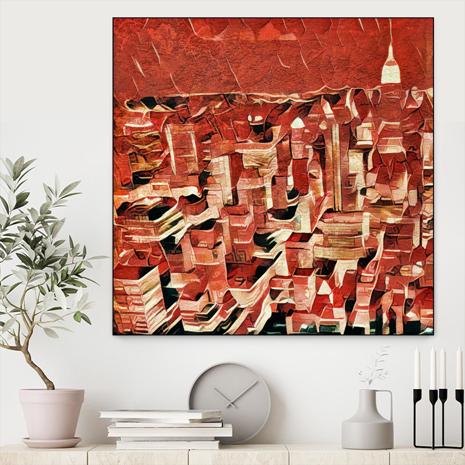 Distorted city scene 1 by Jean-François Dupuis on GIANT ART - beige city scene