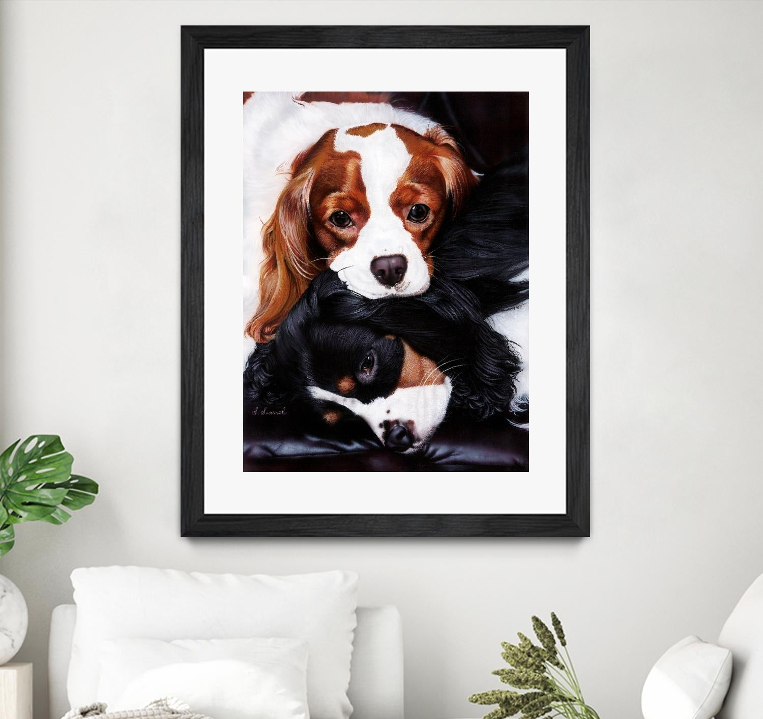 Best Friends by Suzie Samuel on GIANT ART - black animal chiots