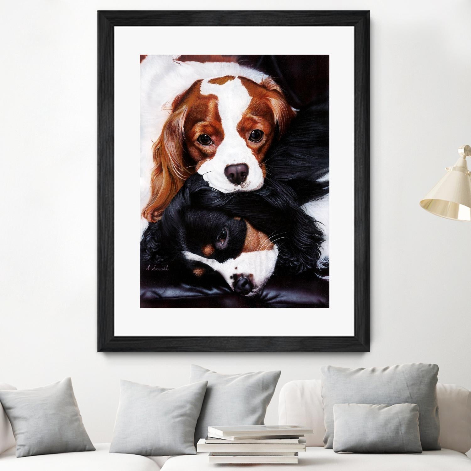Best Friends by Suzie Samuel on GIANT ART - black animal chiots