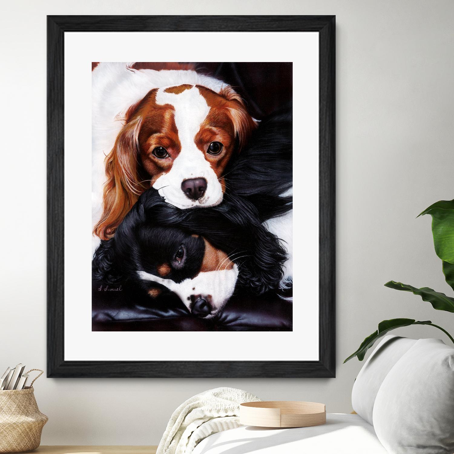 Best Friends by Suzie Samuel on GIANT ART - black animal chiots