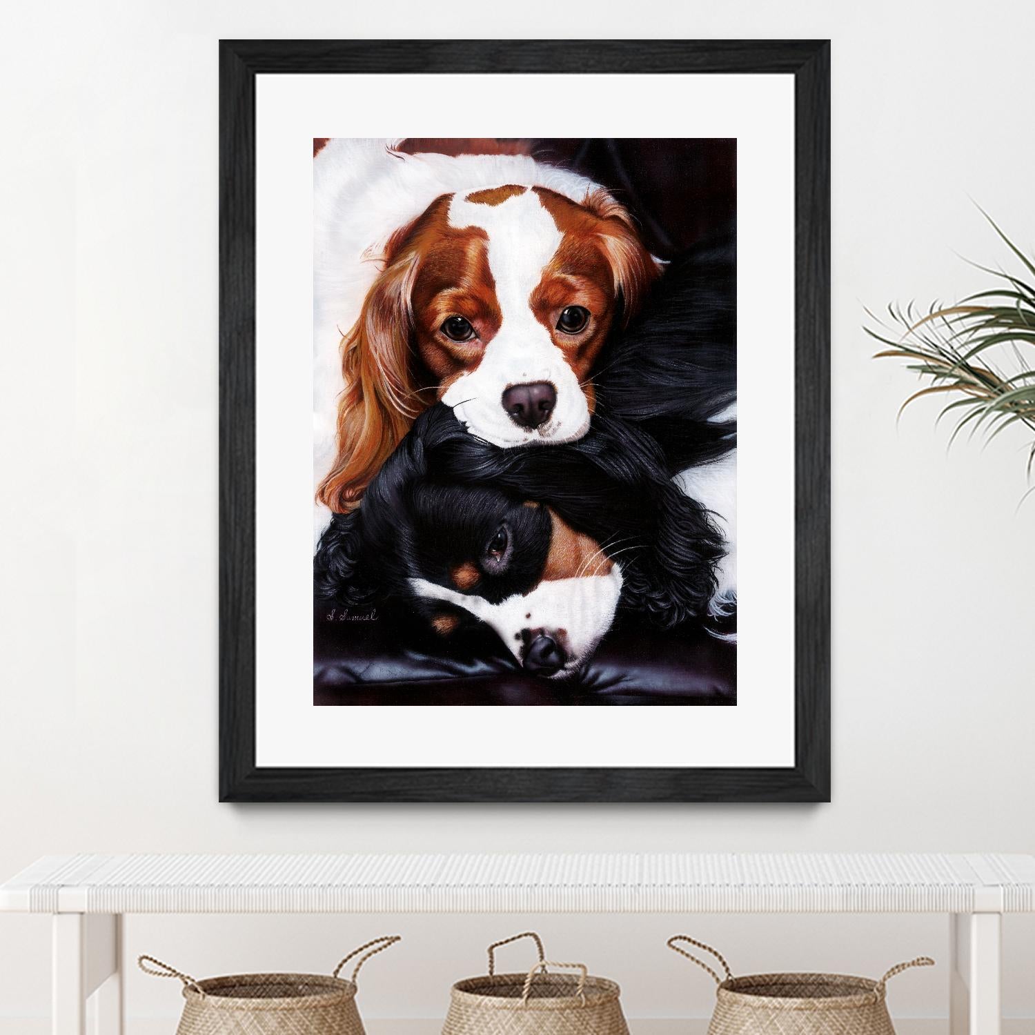 Best Friends by Suzie Samuel on GIANT ART - black animal chiots
