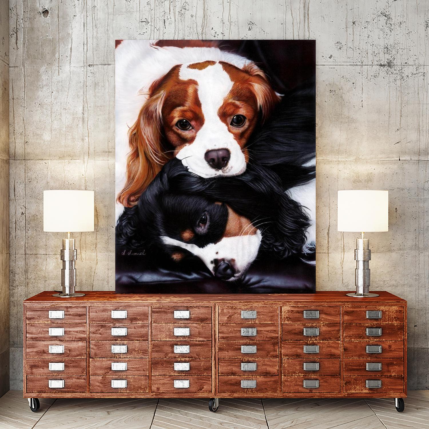 Best Friends by Suzie Samuel on GIANT ART - black animal chiots