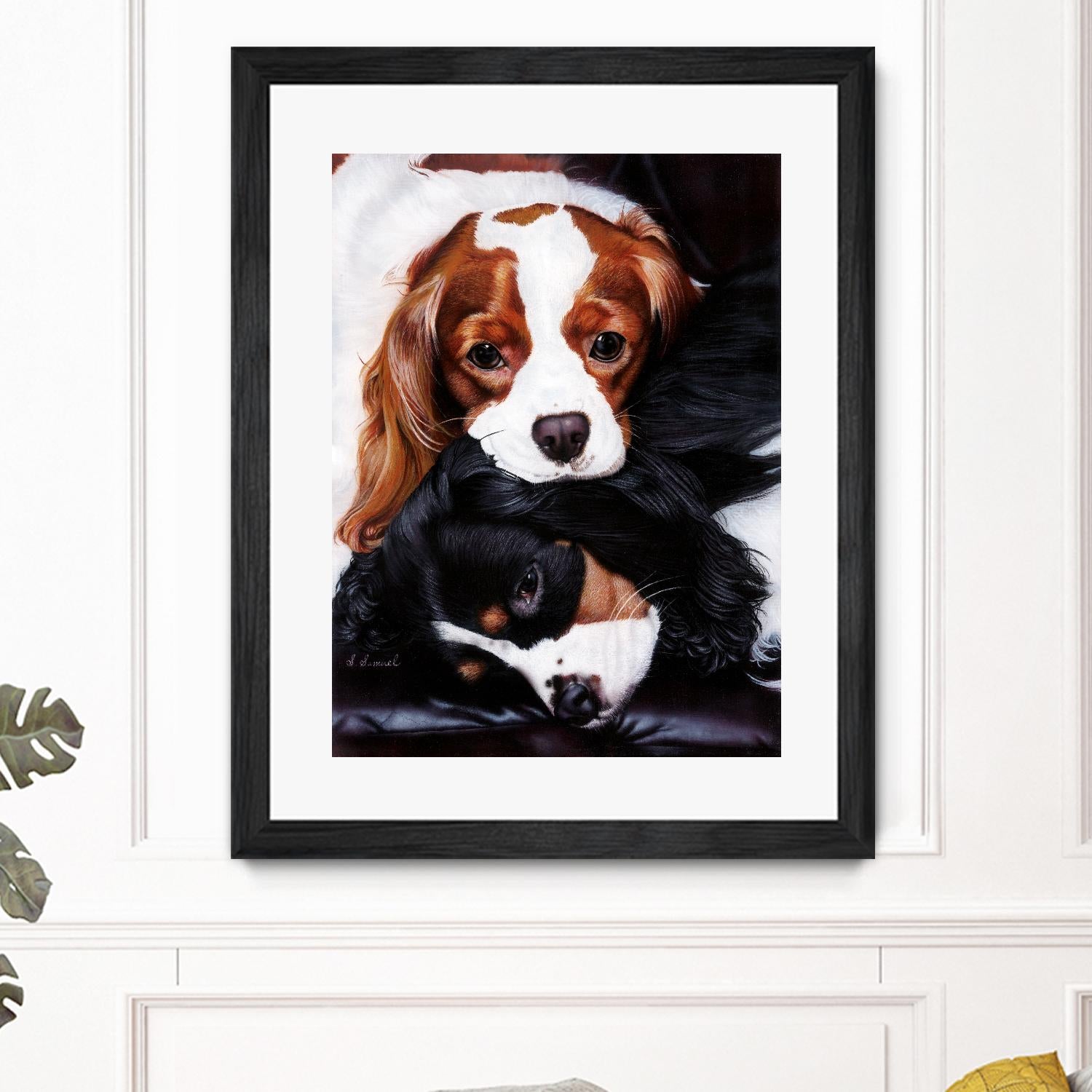 Best Friends by Suzie Samuel on GIANT ART - black animal chiots