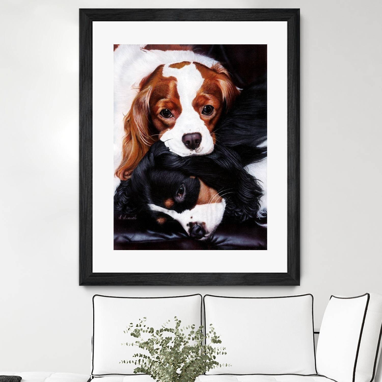 Best Friends by Suzie Samuel on GIANT ART - black animal chiots