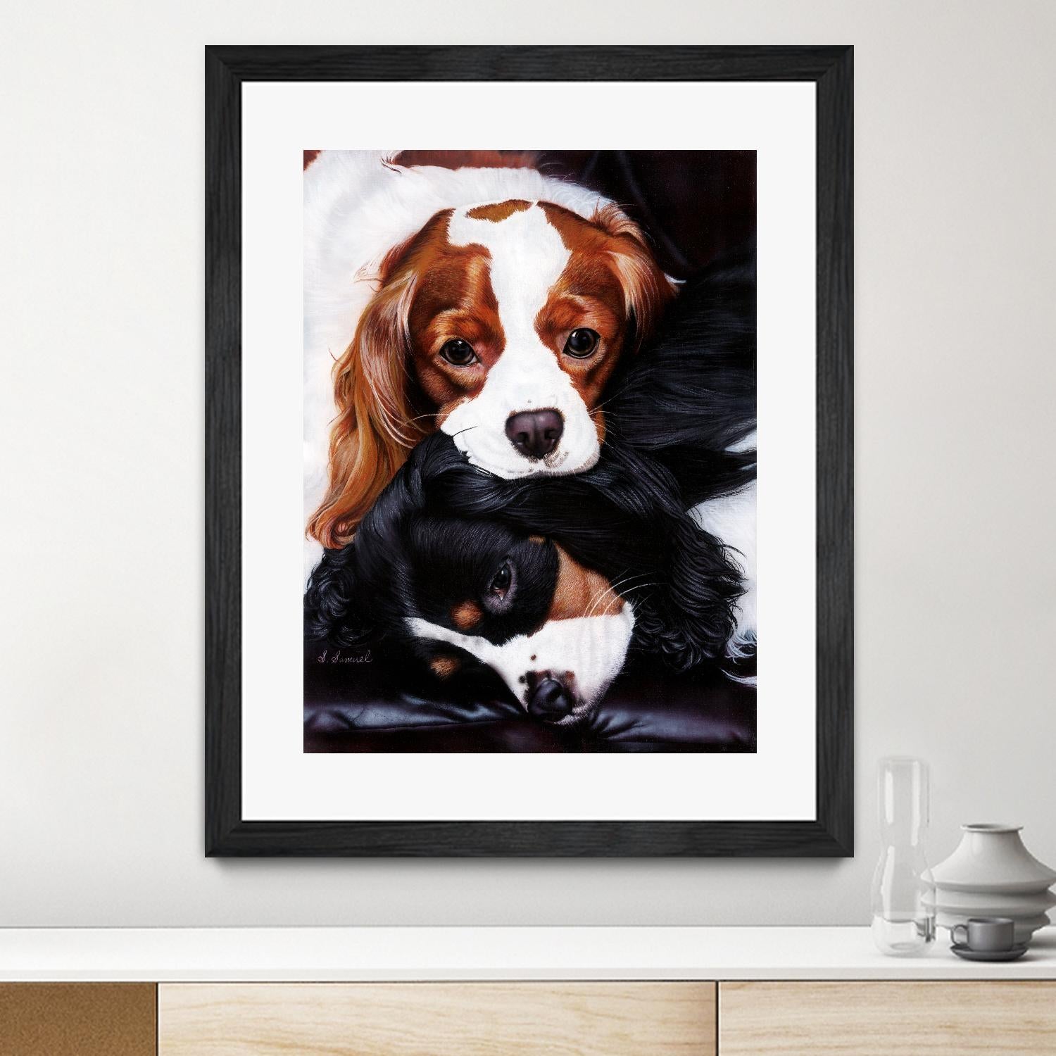 Best Friends by Suzie Samuel on GIANT ART - black animal chiots