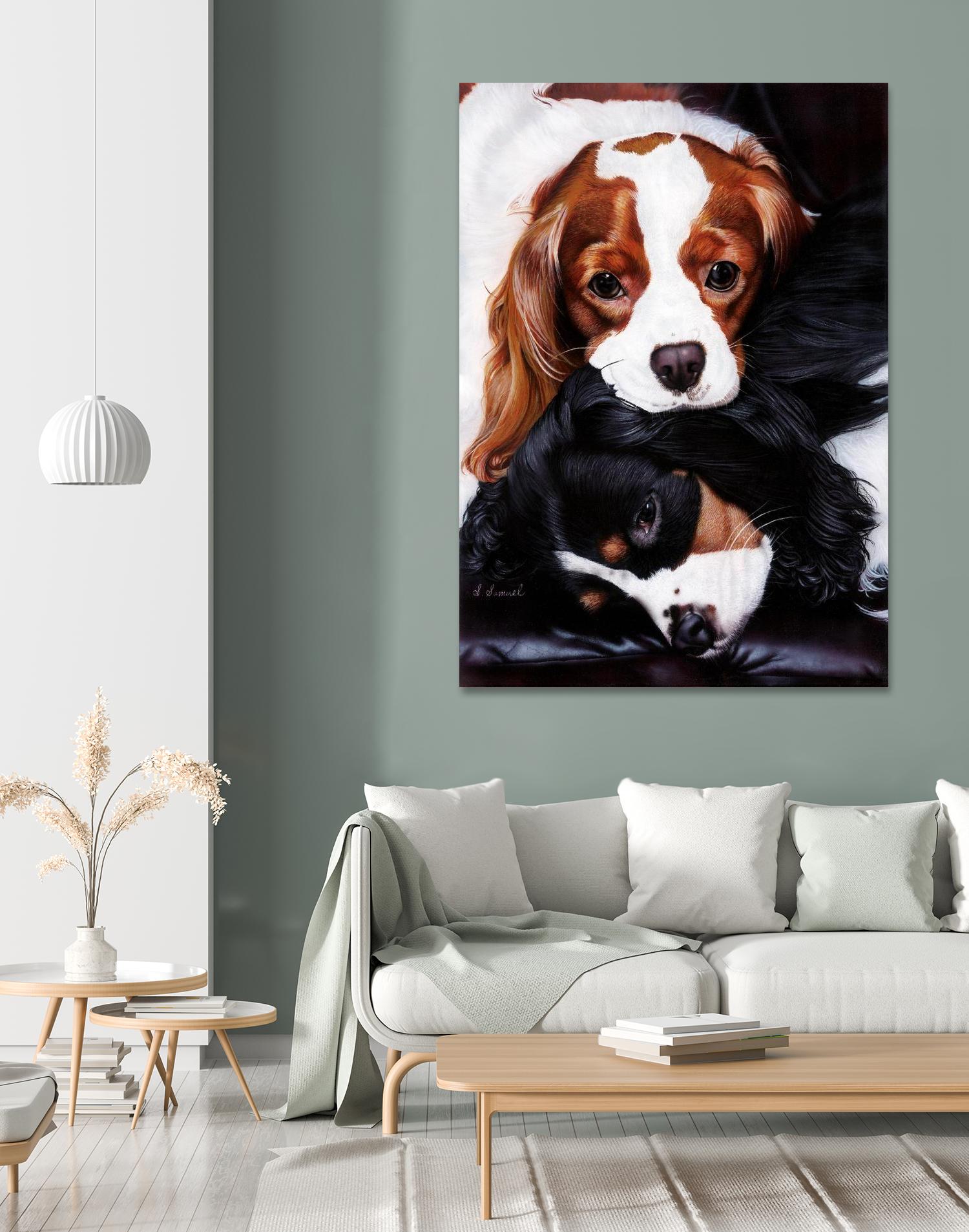 Best Friends by Suzie Samuel on GIANT ART - black animal chiots