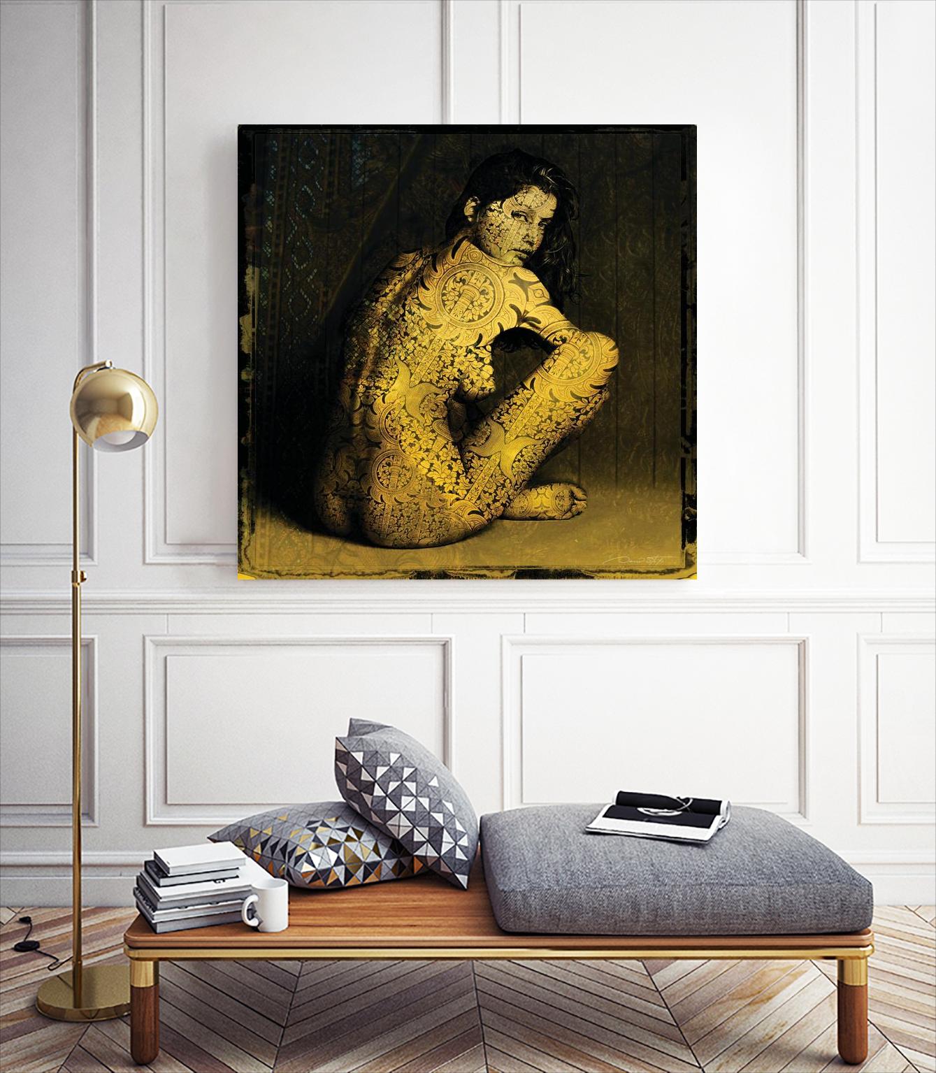 Laetitie Casta Nude by Daniel Stanford on GIANT ART - gold figurative quebec artists