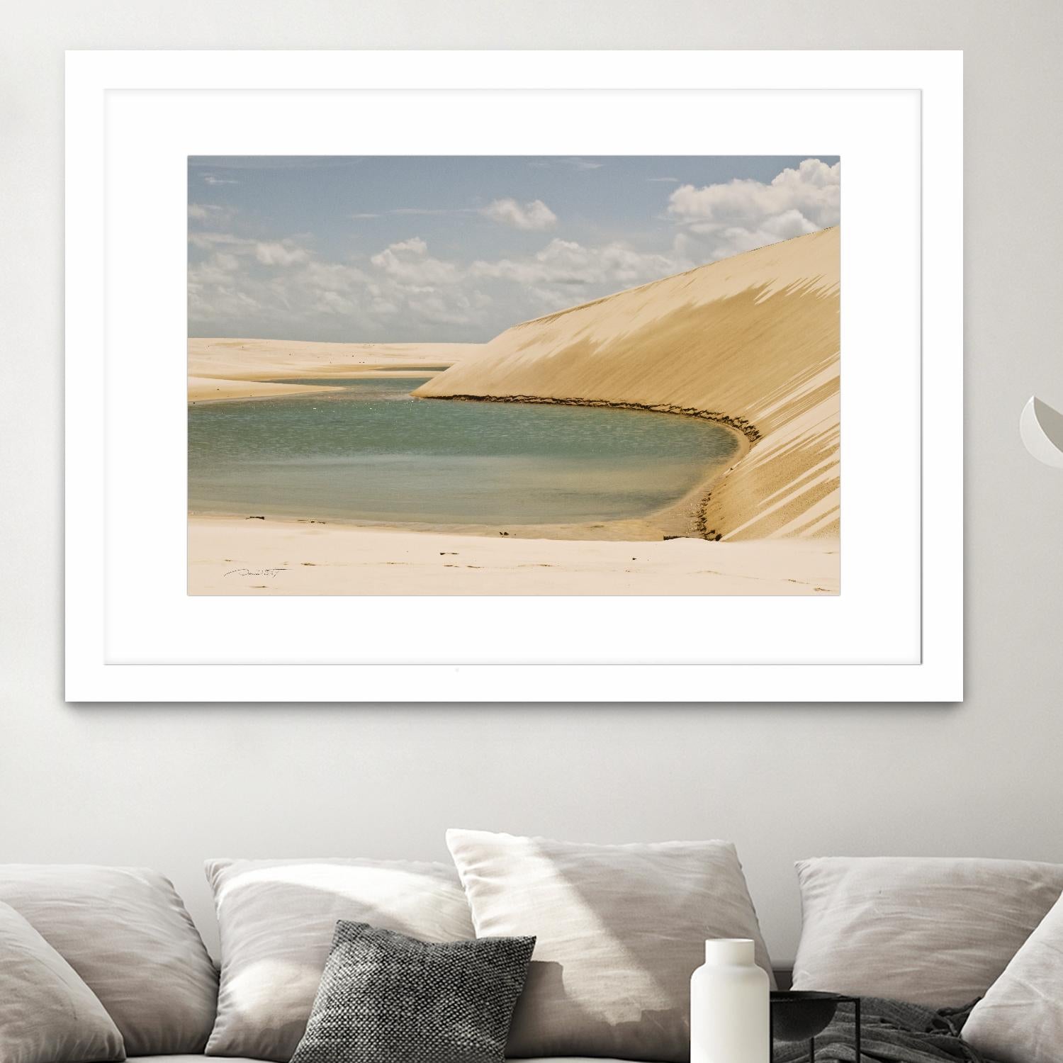 Light Blue Lagoa by Daniel Stanford on GIANT ART - beige landscape sand