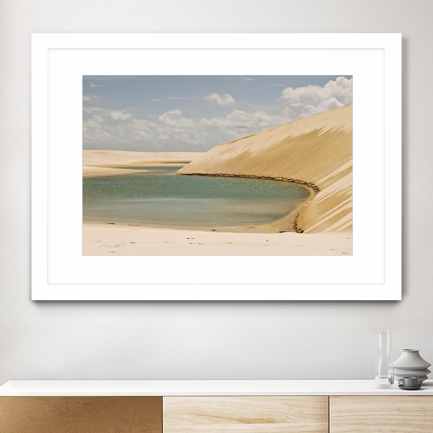 Light Blue Lagoa by Daniel Stanford on GIANT ART - beige landscape sand
