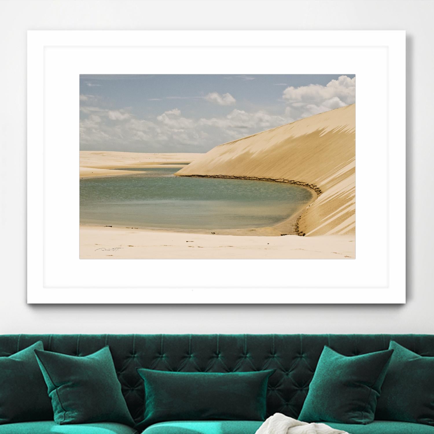 Light Blue Lagoa by Daniel Stanford on GIANT ART - beige landscape sand