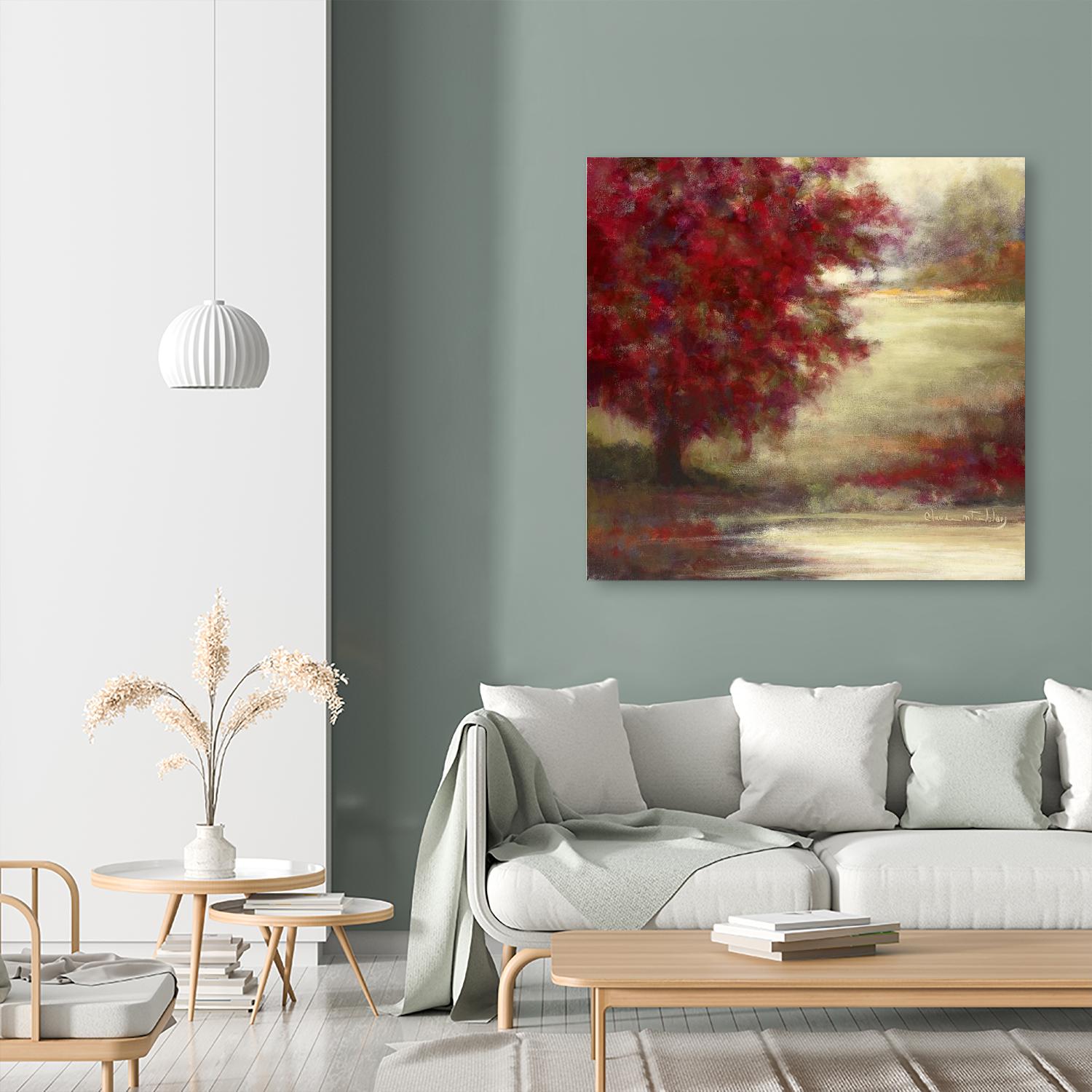 Belle terre inconnue by Claude Tremblay on GIANT ART - red landscape artiste québécois