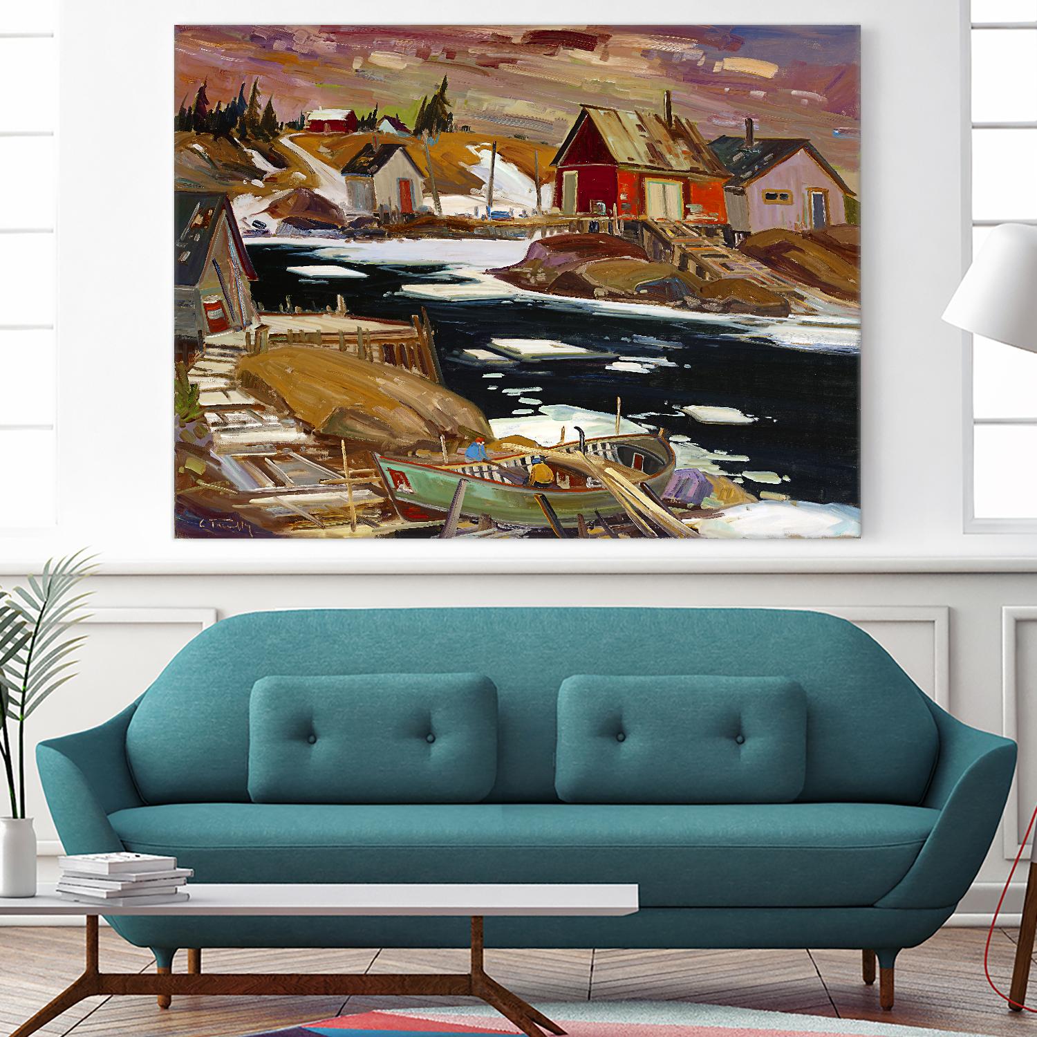 Boom Boom Rivière North shore by Louis Tremblay on GIANT ART - blue winter scenes