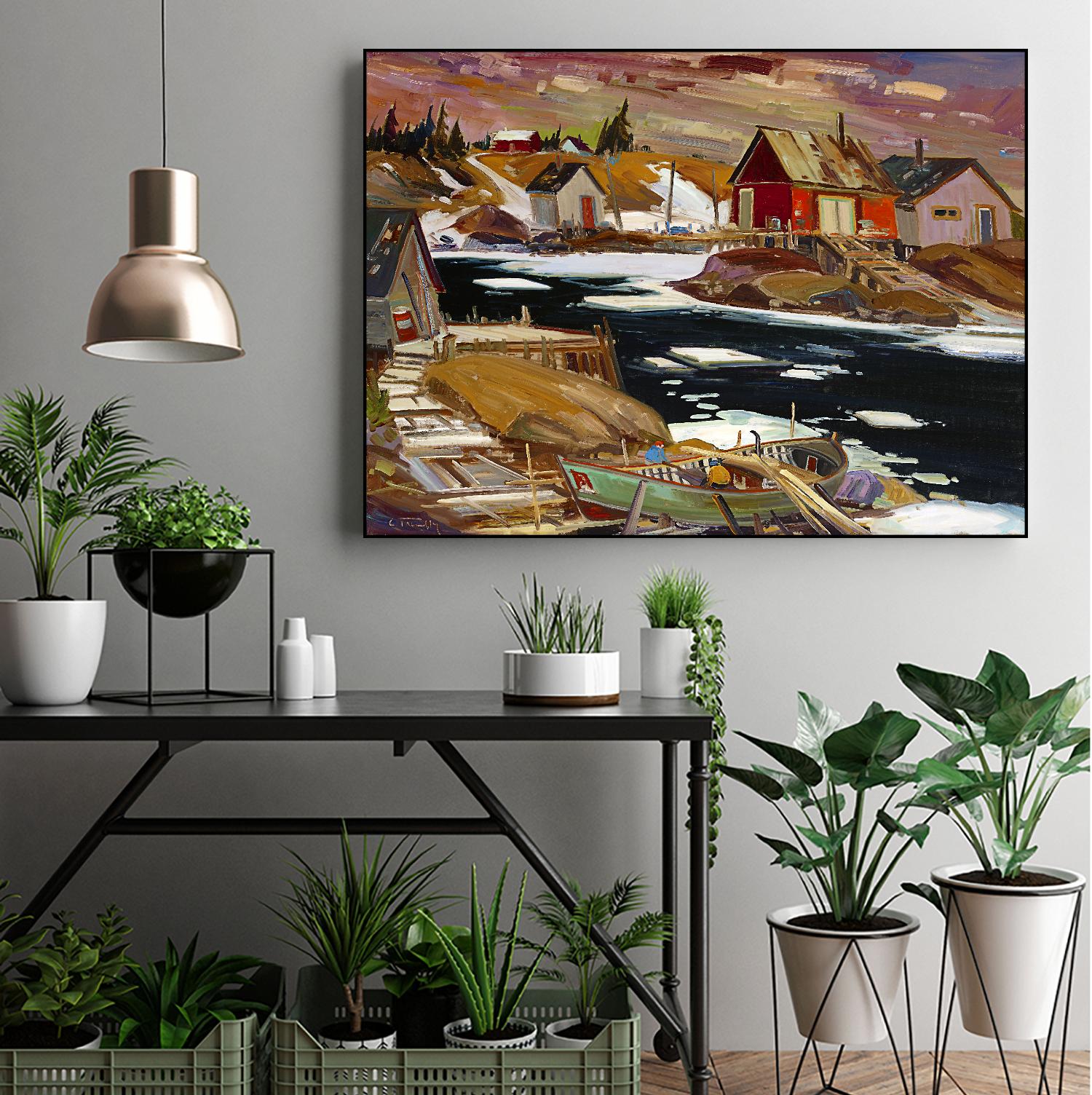 Boom Boom Rivière North shore by Louis Tremblay on GIANT ART - blue winter scenes