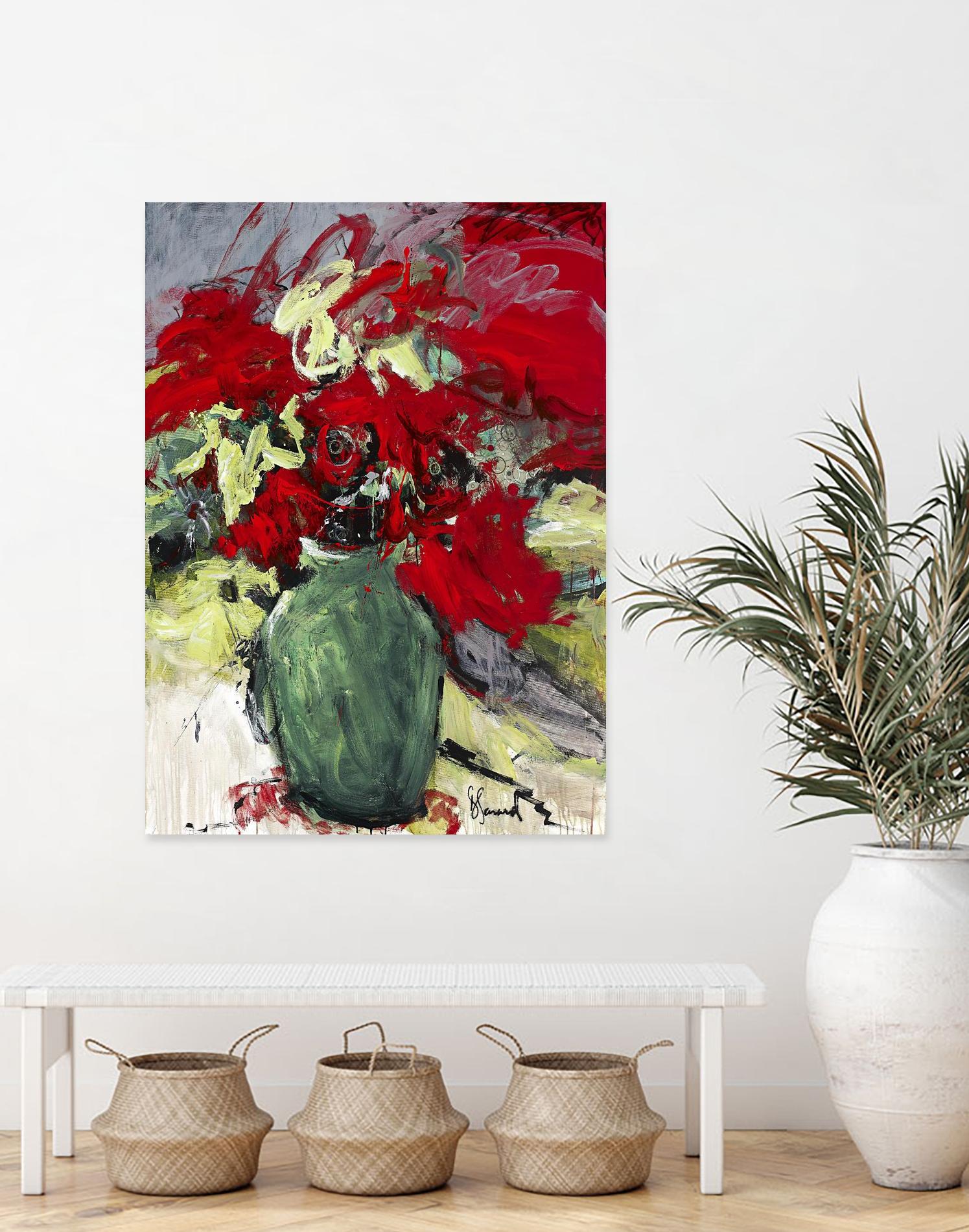 aquarius by Doris Savard on GIANT ART - red flowers peintres canadiens