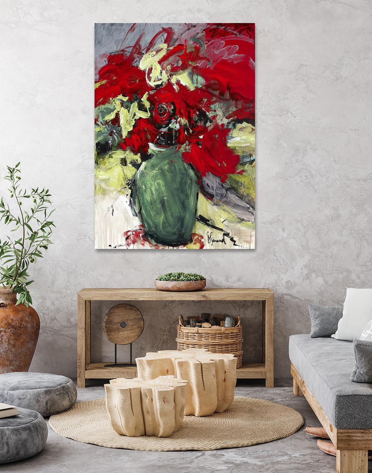 aquarius by Doris Savard on GIANT ART - red flowers peintres canadiens