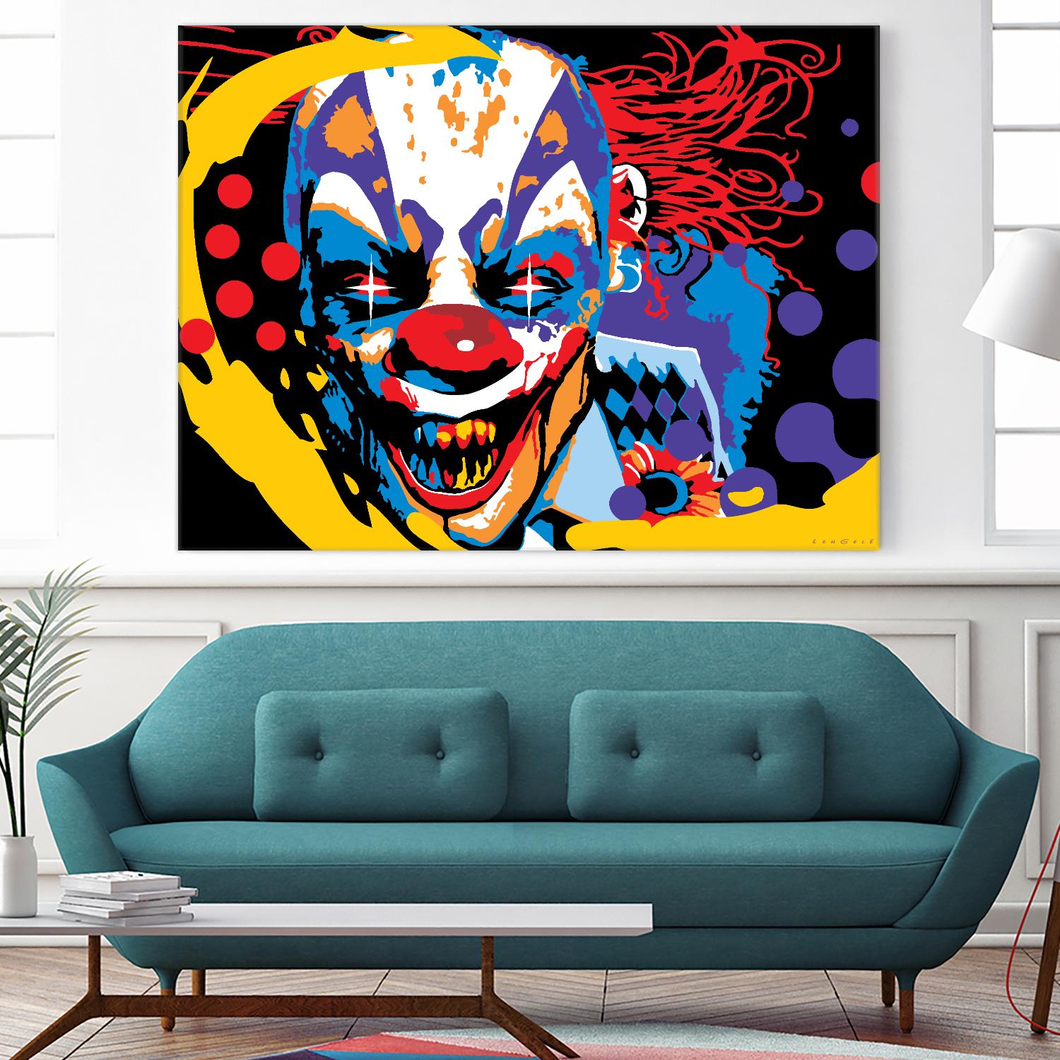 Clown by Ray Lengelé on GIANT ART - red street art horror
