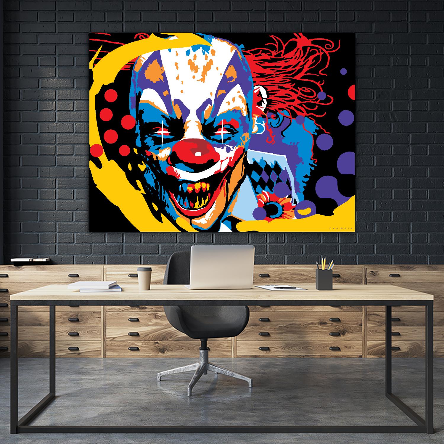 Clown by Ray Lengelé on GIANT ART - red street art horror