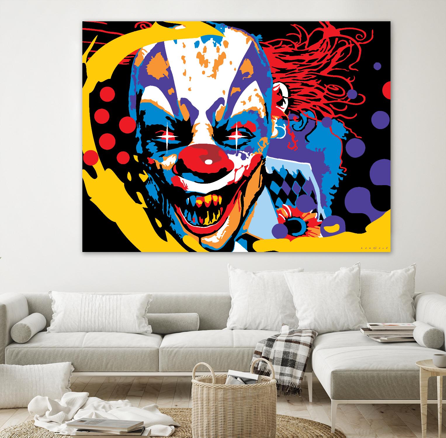 Clown by Ray Lengelé on GIANT ART - red street art horror