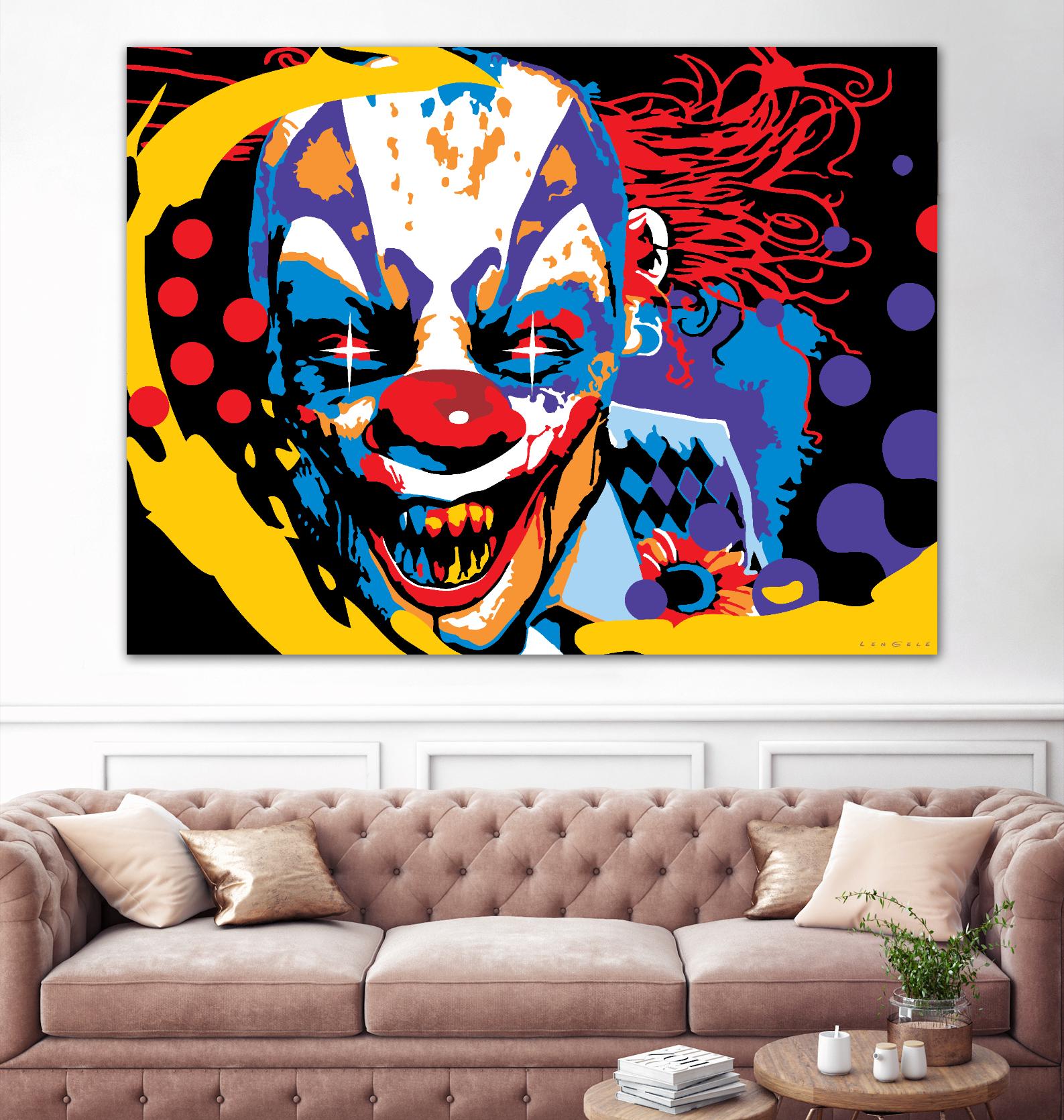 Clown by Ray Lengelé on GIANT ART - red street art horror