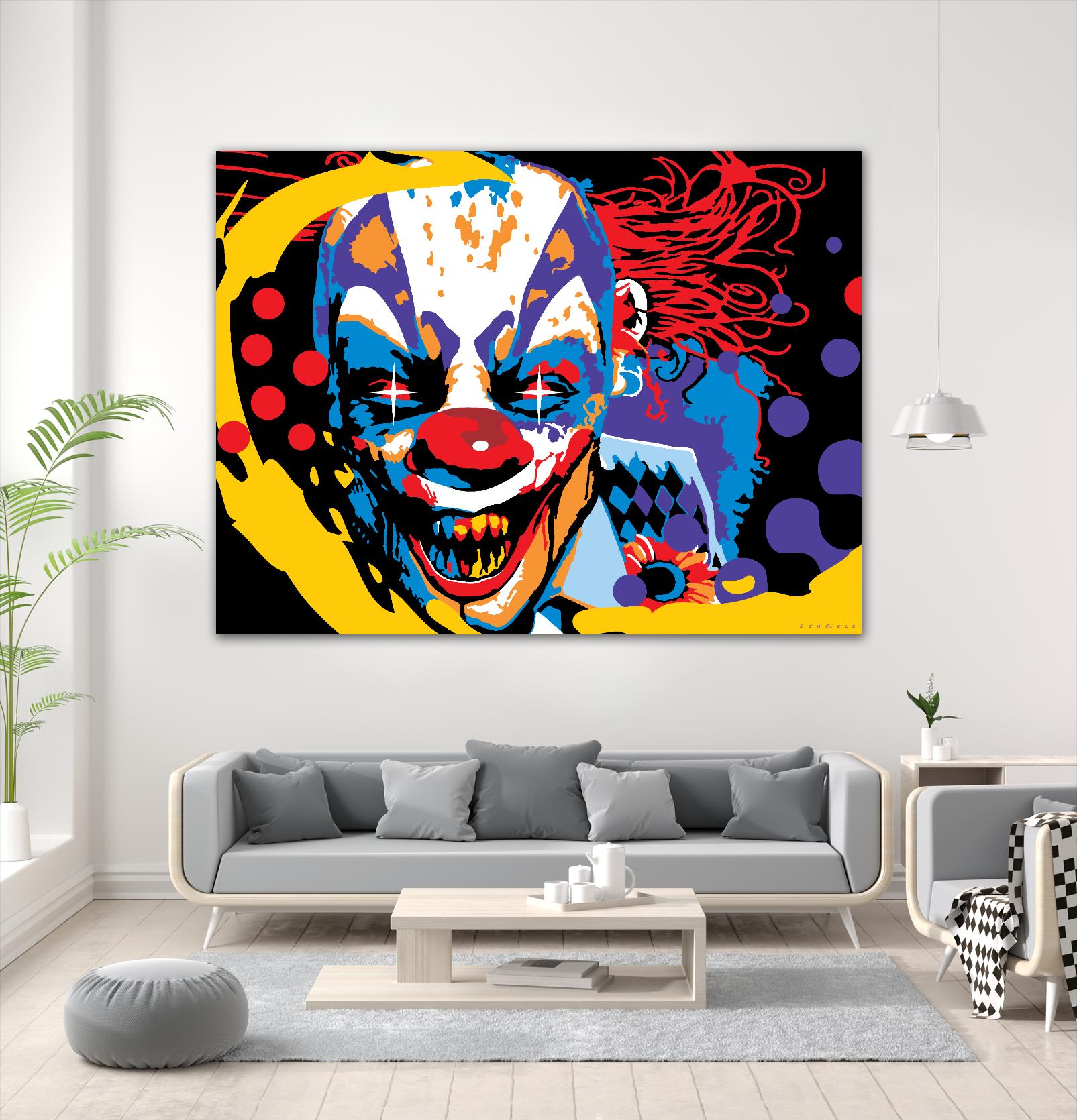 Clown by Ray Lengelé on GIANT ART - red street art horror