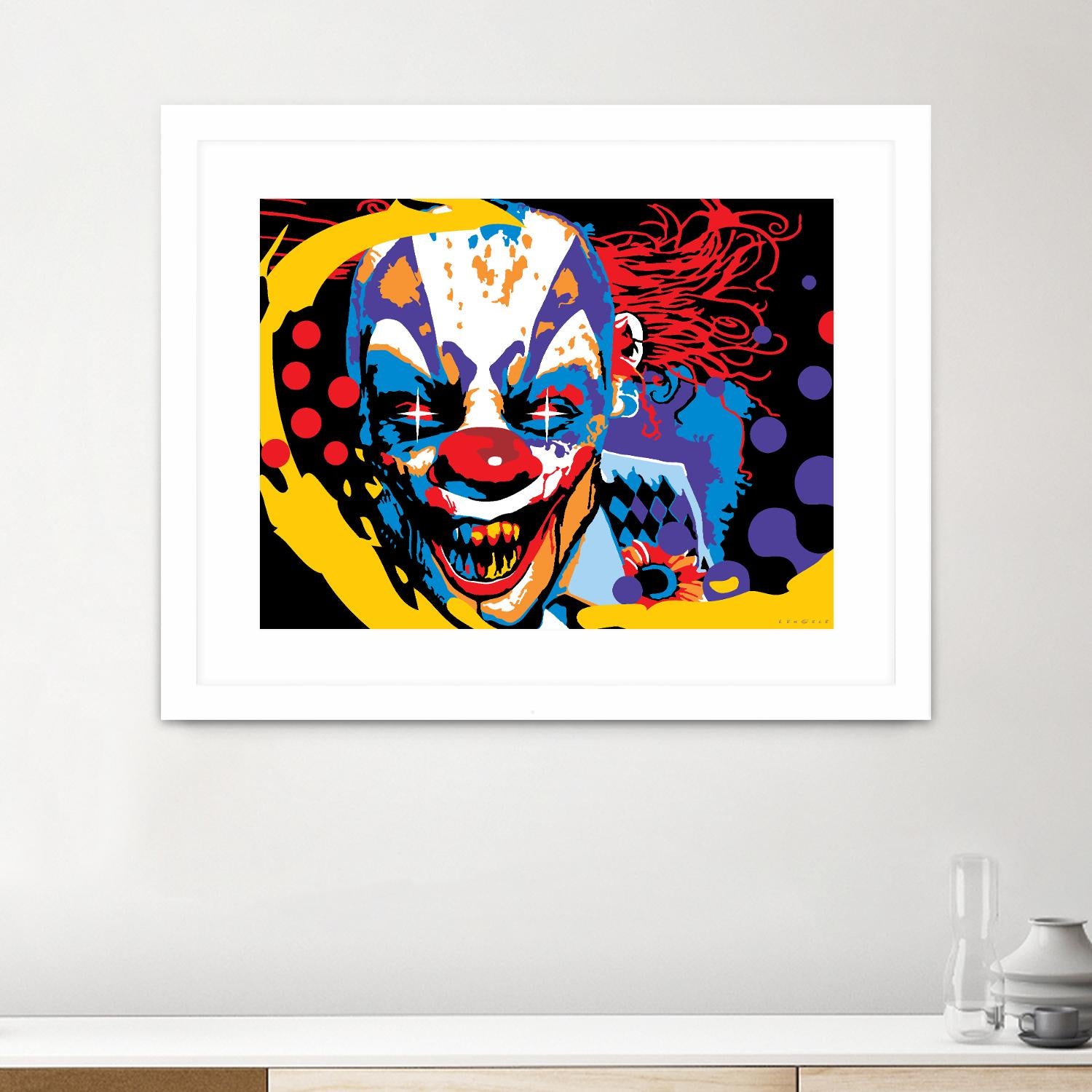 Clown by Ray Lengelé on GIANT ART - red street art horror