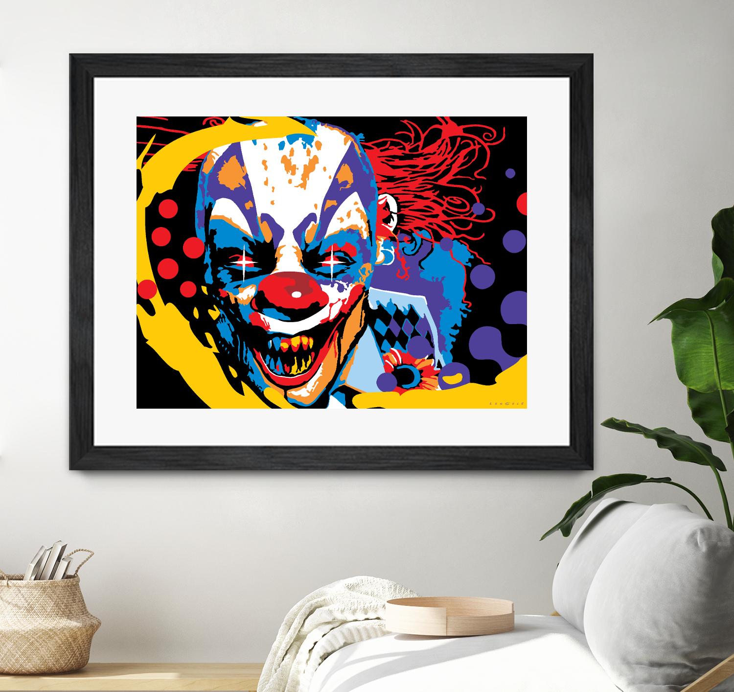 Clown by Ray Lengelé on GIANT ART - red street art horror