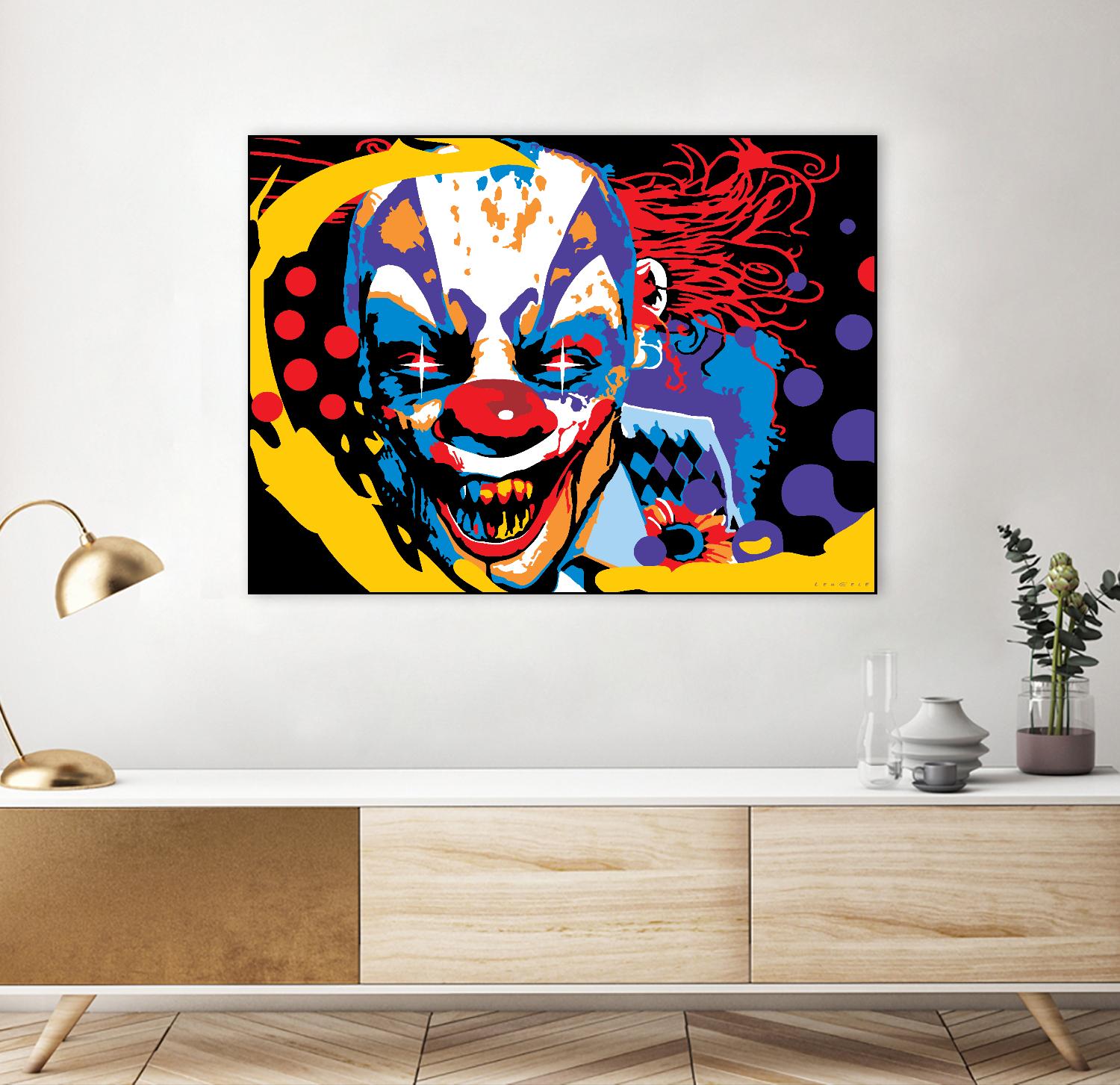 Clown by Ray Lengelé on GIANT ART - red street art horror