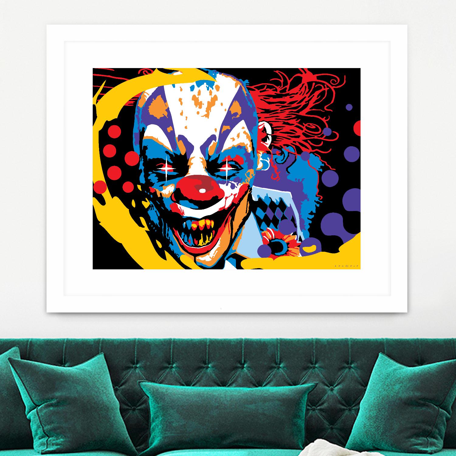 Clown by Ray Lengelé on GIANT ART - red street art horror