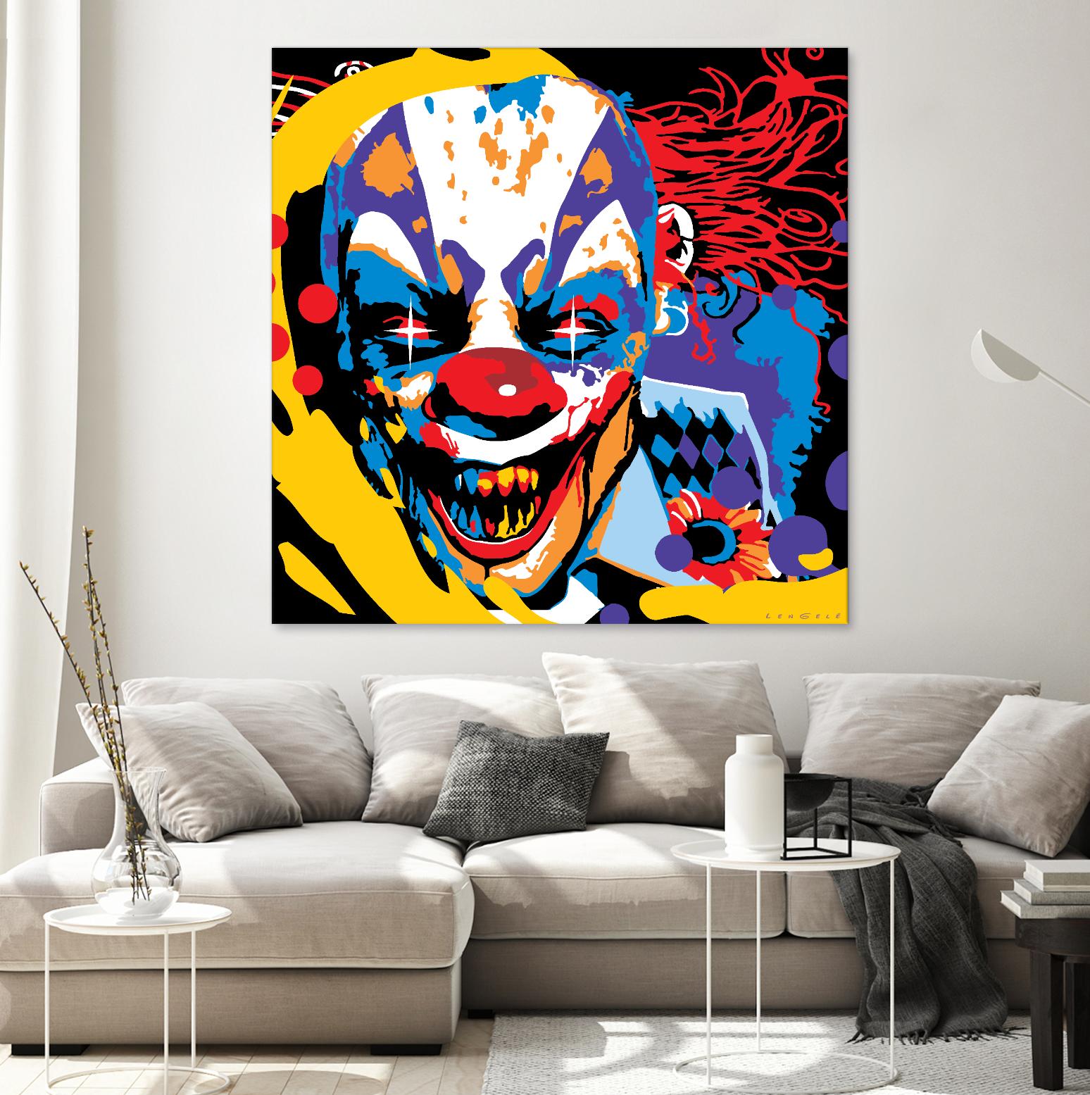 Clown by Ray Lengelé on GIANT ART - red street art horror