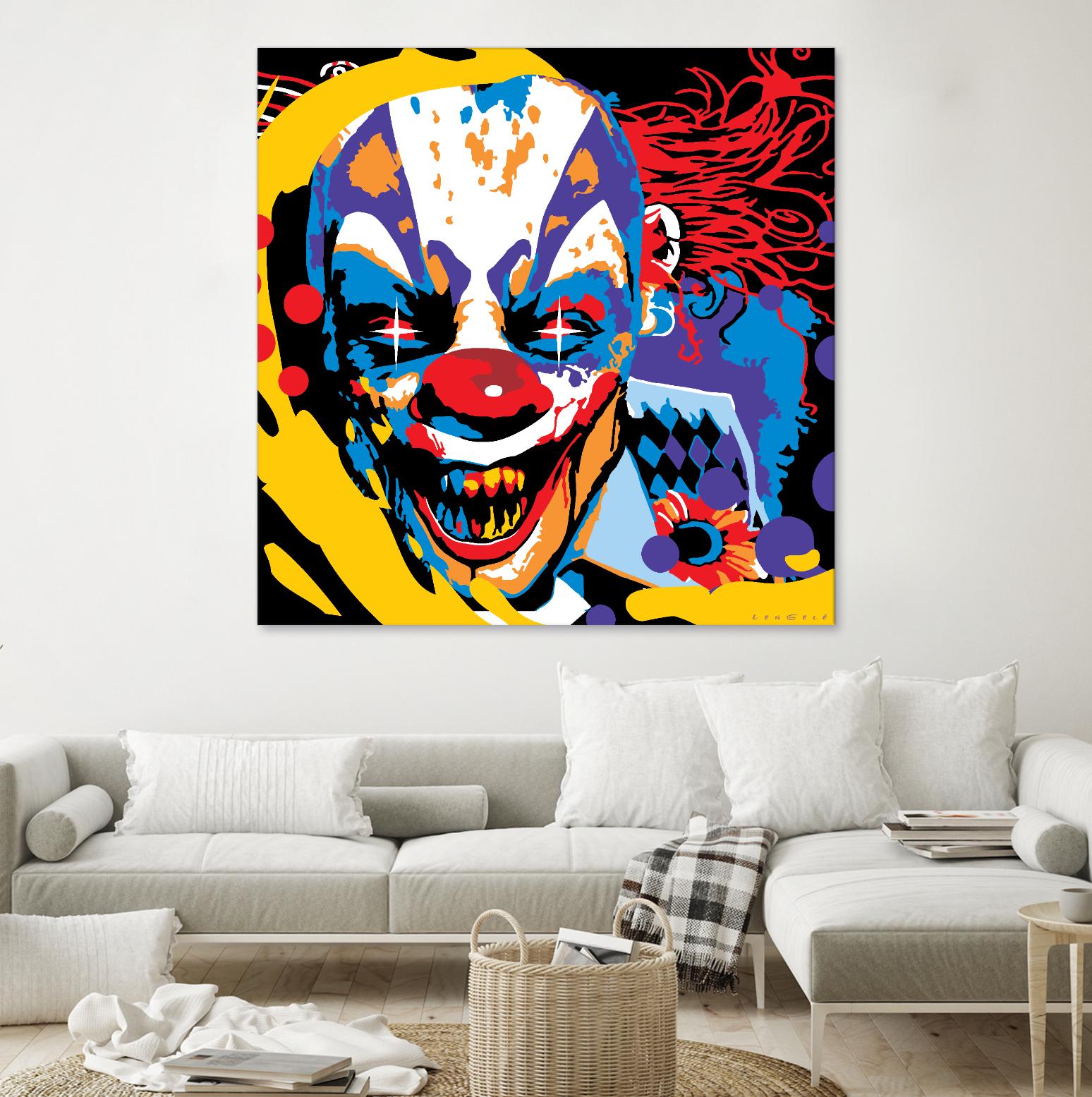 Clown by Ray Lengelé on GIANT ART - red street art horror