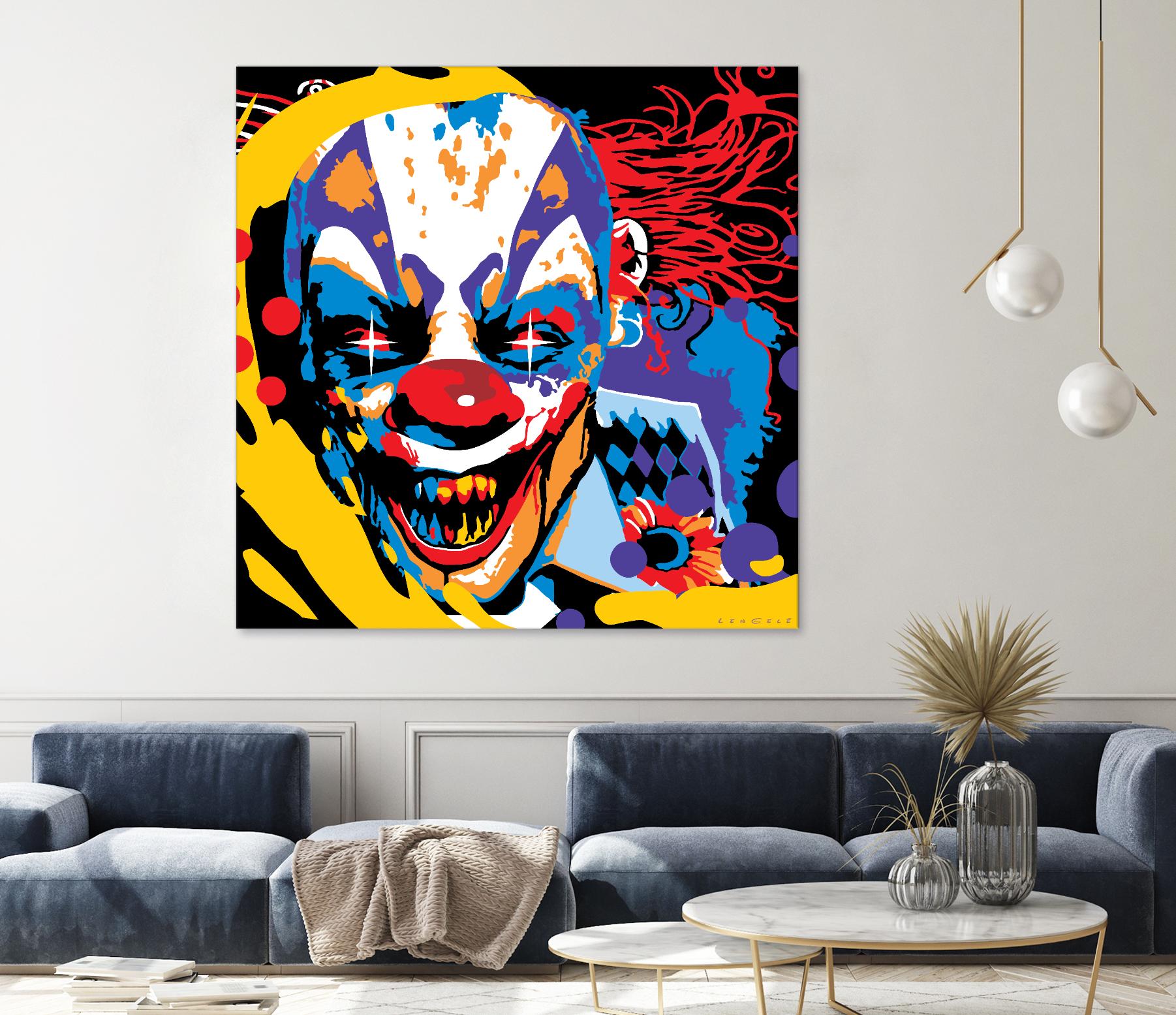 Clown by Ray Lengelé on GIANT ART - red street art horror