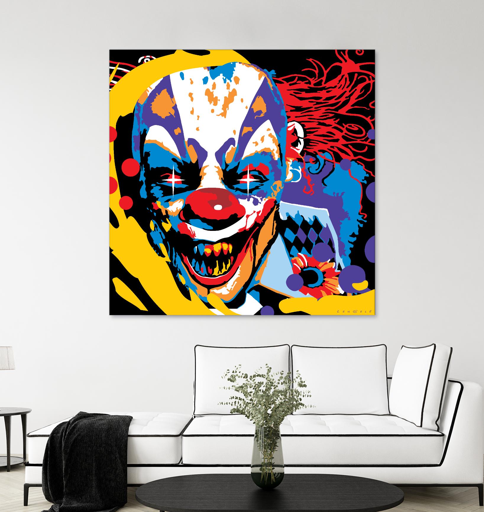 Clown by Ray Lengelé on GIANT ART - red street art horror