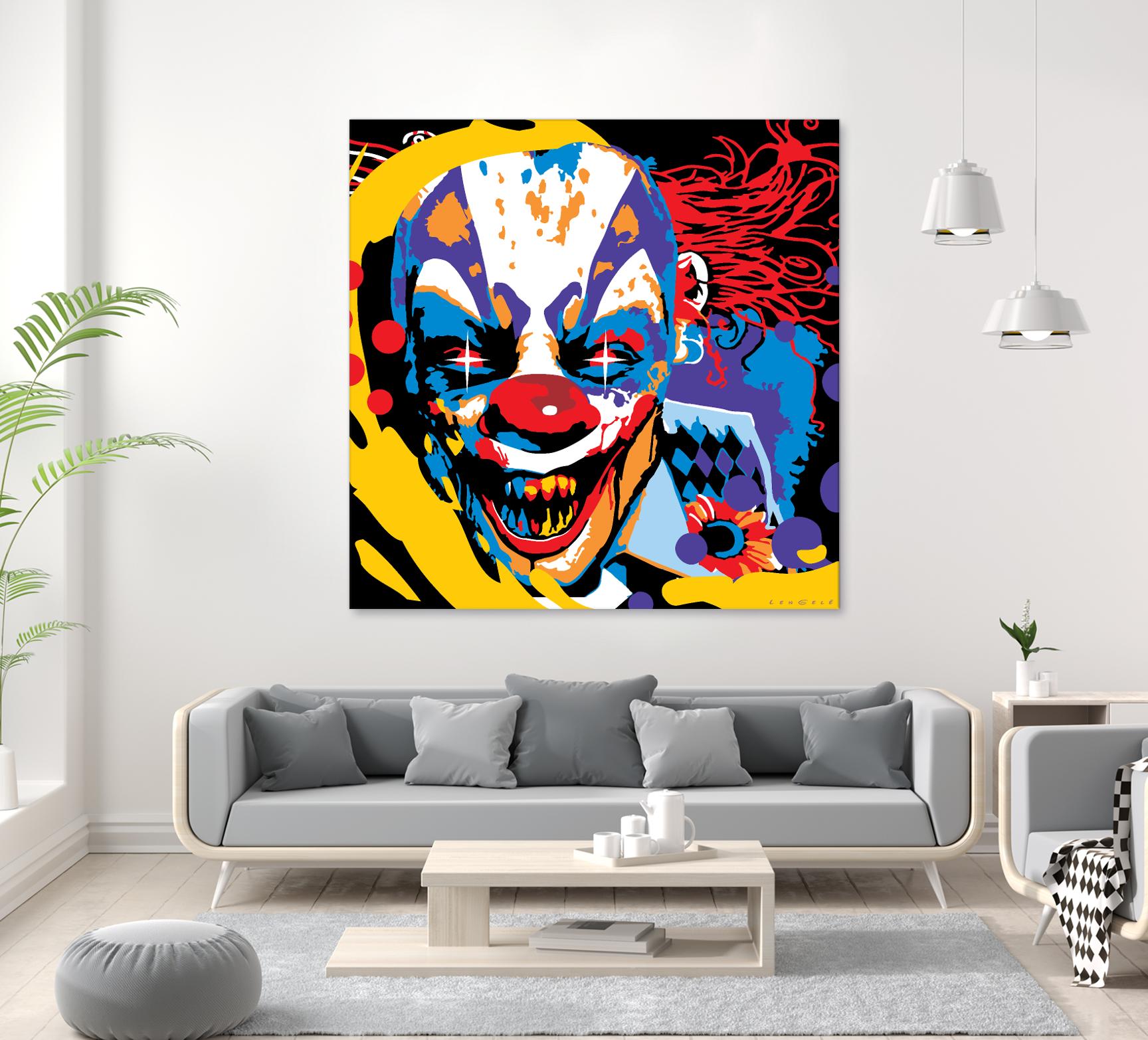 Clown by Ray Lengelé on GIANT ART - red street art horror