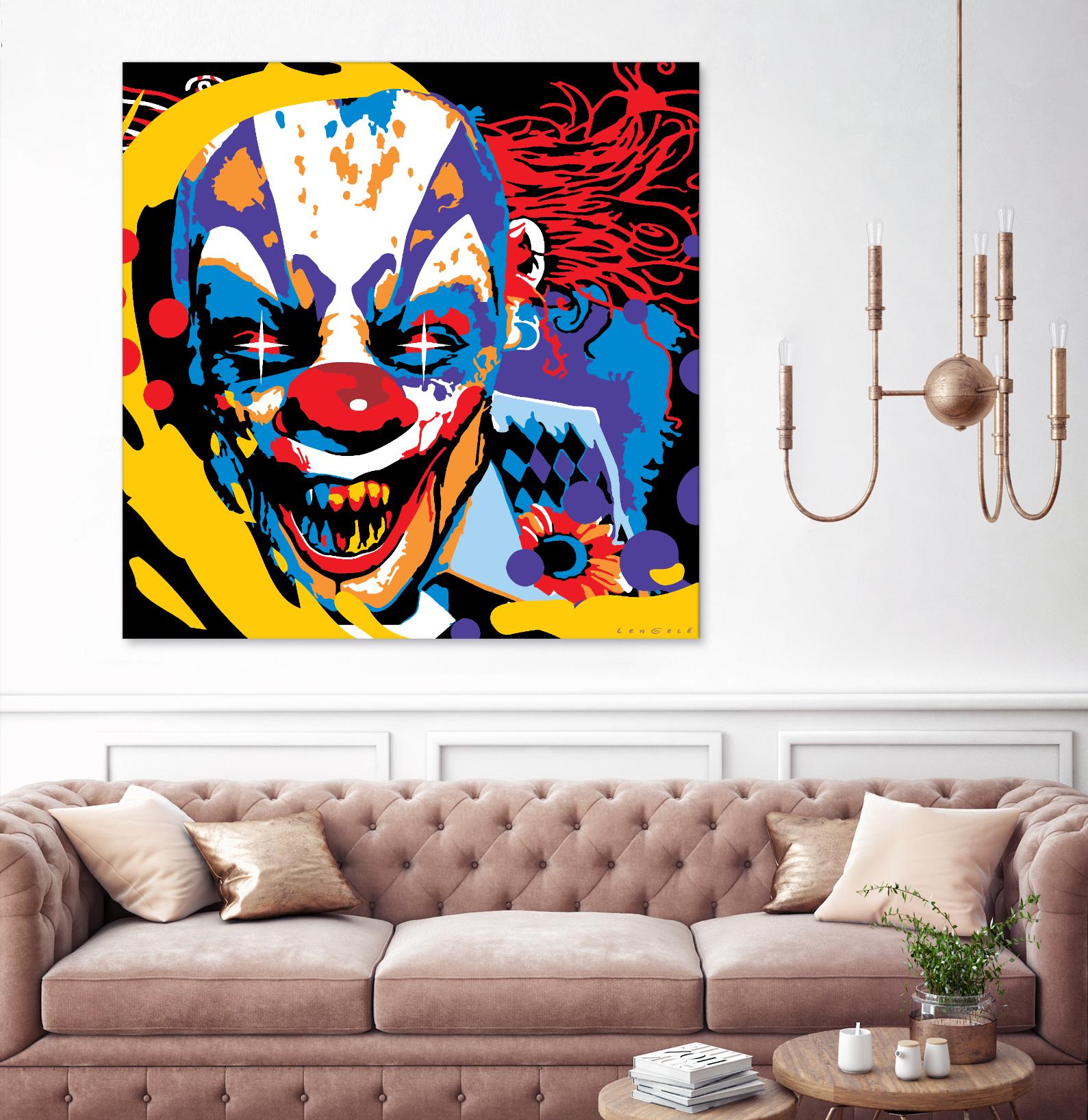 Clown by Ray Lengelé on GIANT ART - red street art horror