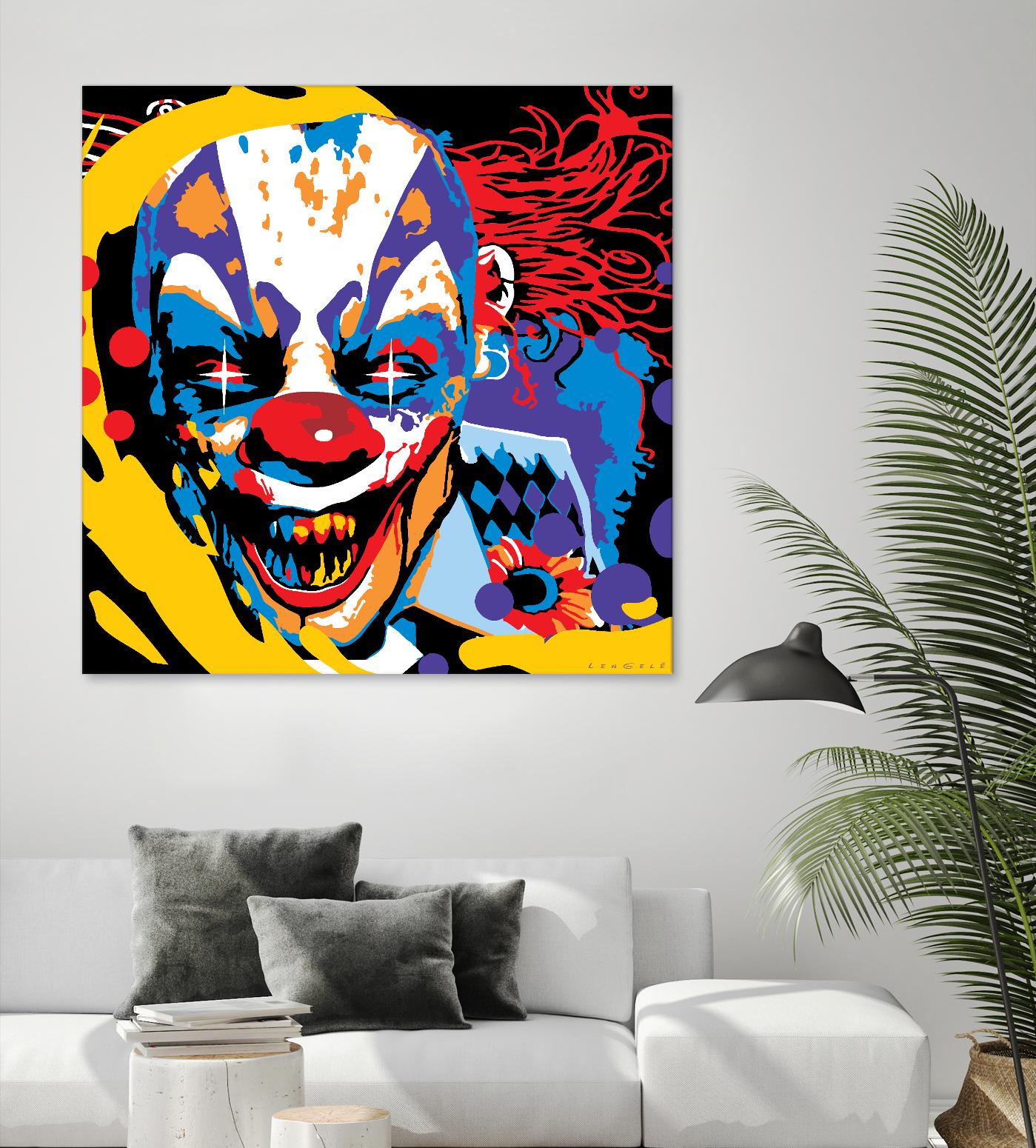 Clown by Ray Lengelé on GIANT ART - red street art horror