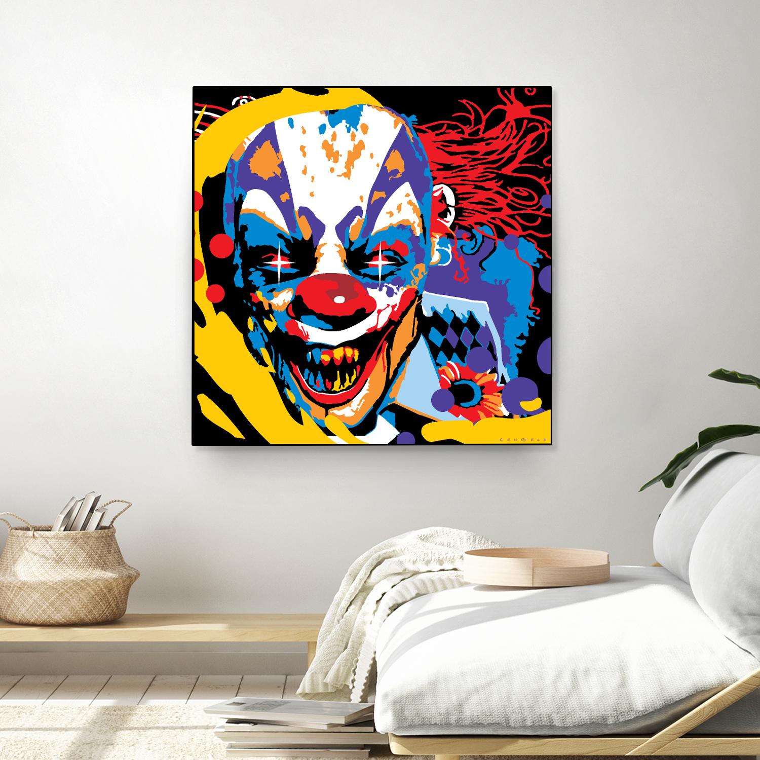 Clown by Ray Lengelé on GIANT ART - red street art horror
