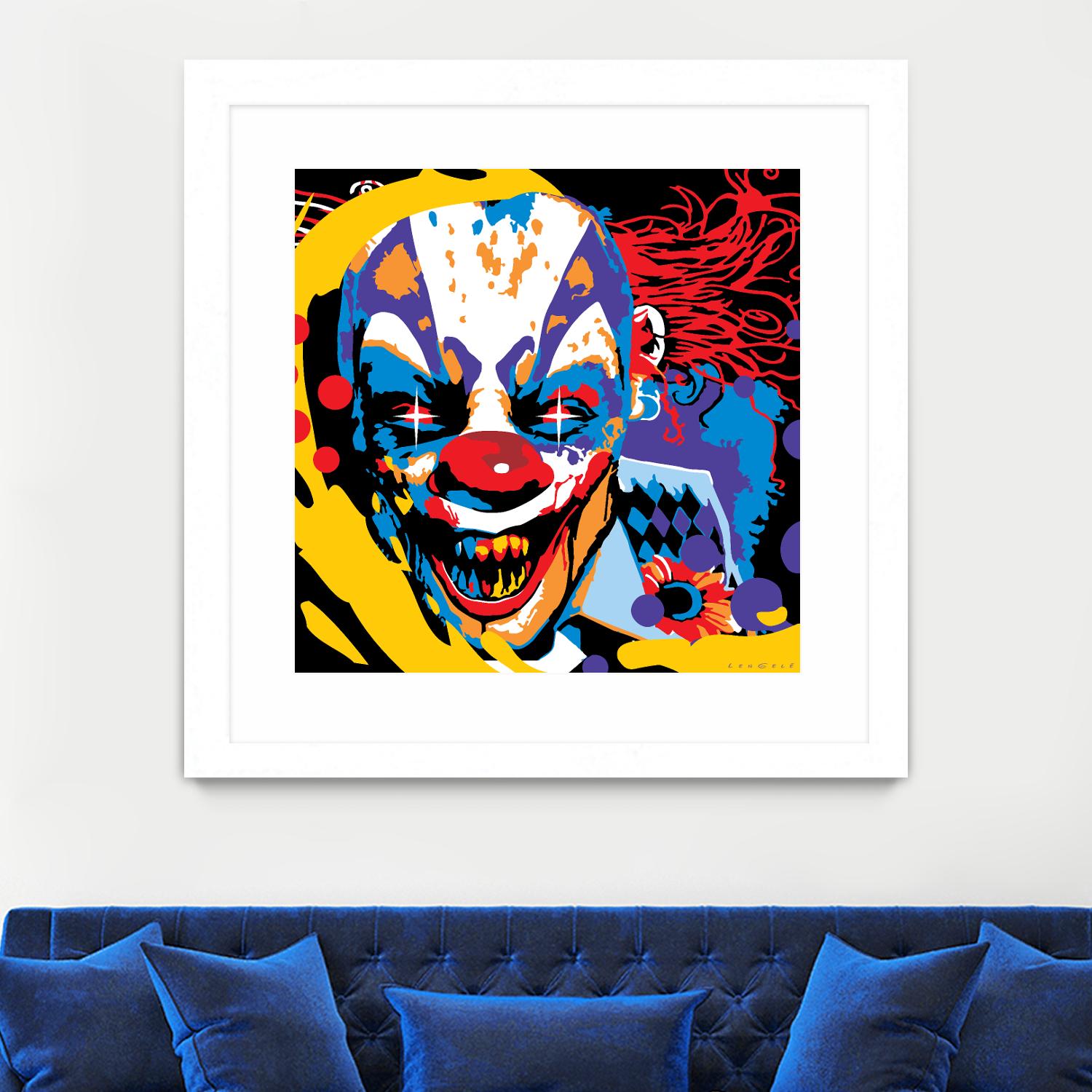 Clown by Ray Lengelé on GIANT ART - red street art horror