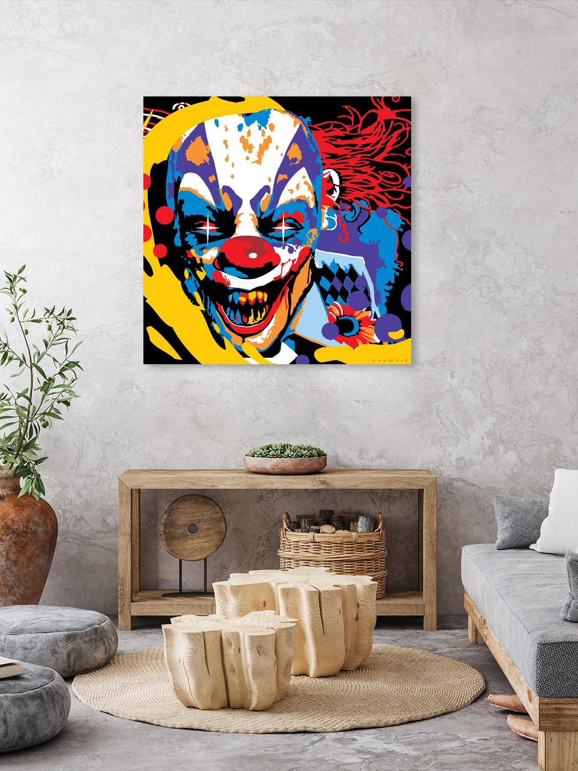 Clown by Ray Lengelé on GIANT ART - red street art horror