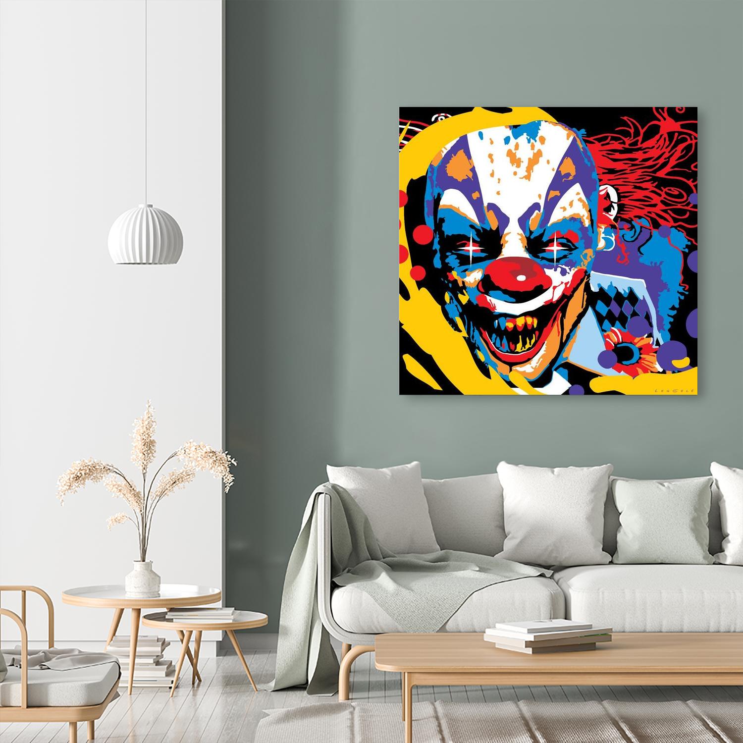Clown by Ray Lengelé on GIANT ART - red street art horror