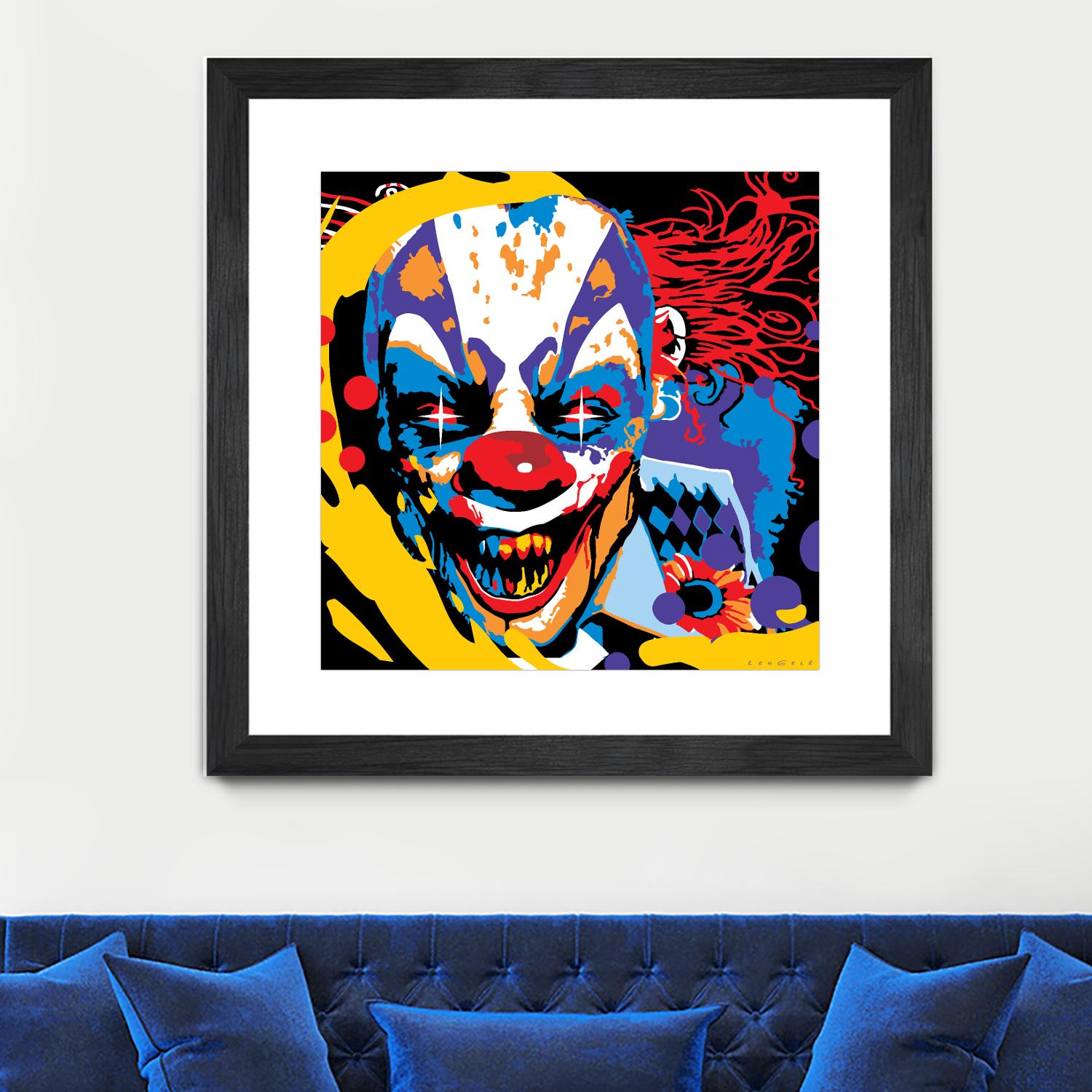 Clown by Ray Lengelé on GIANT ART - red street art horror