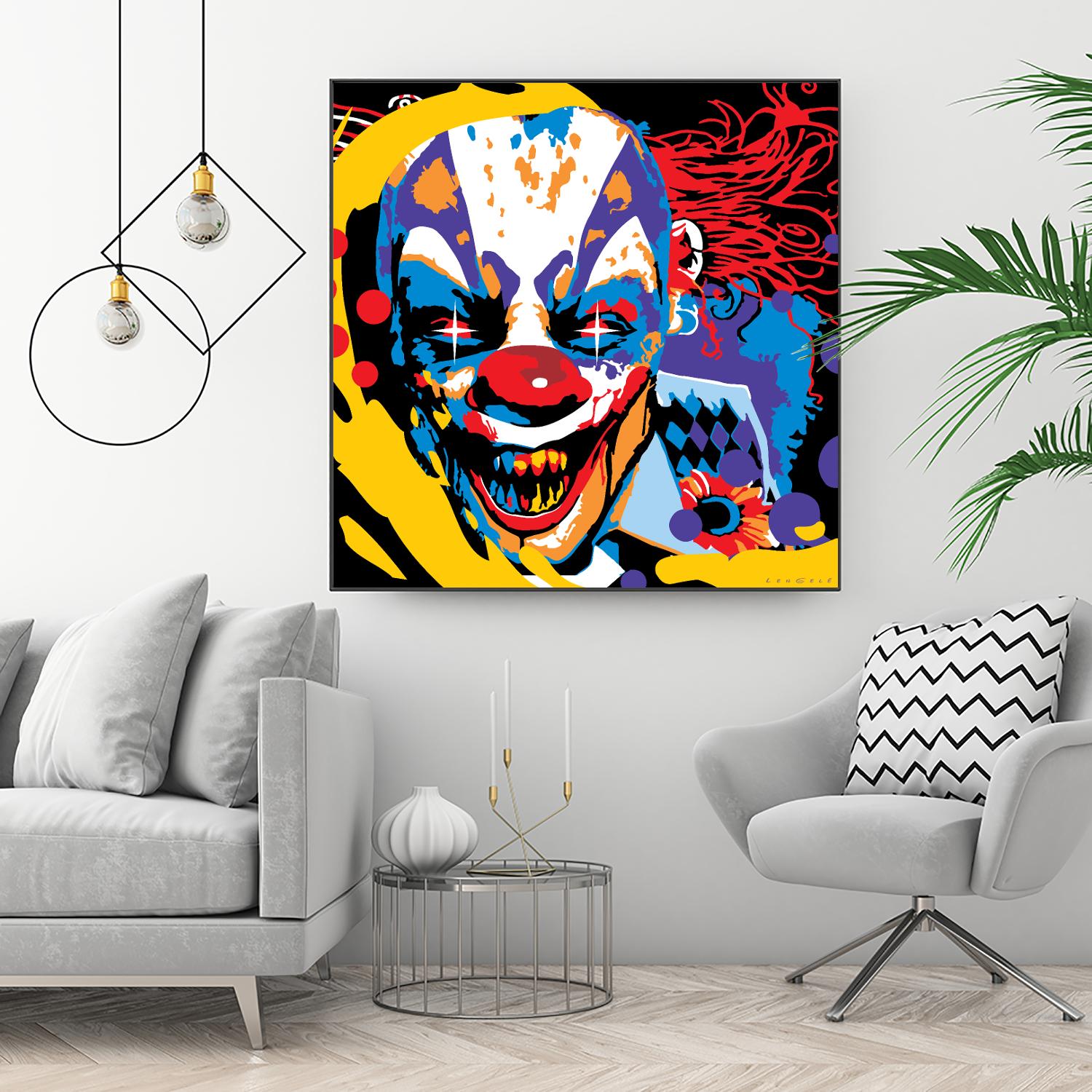 Clown by Ray Lengelé on GIANT ART - red street art horror