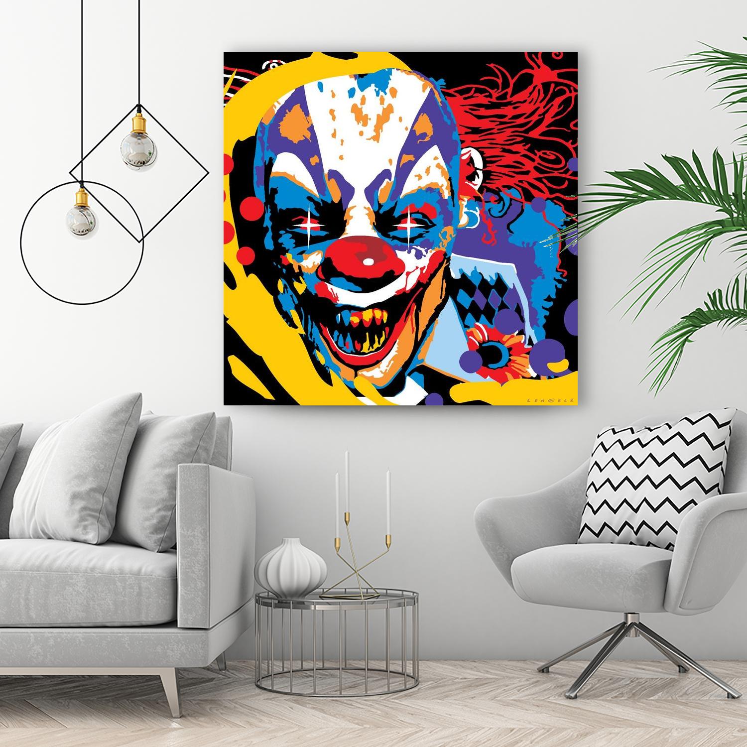 Clown by Ray Lengelé on GIANT ART - red street art horror