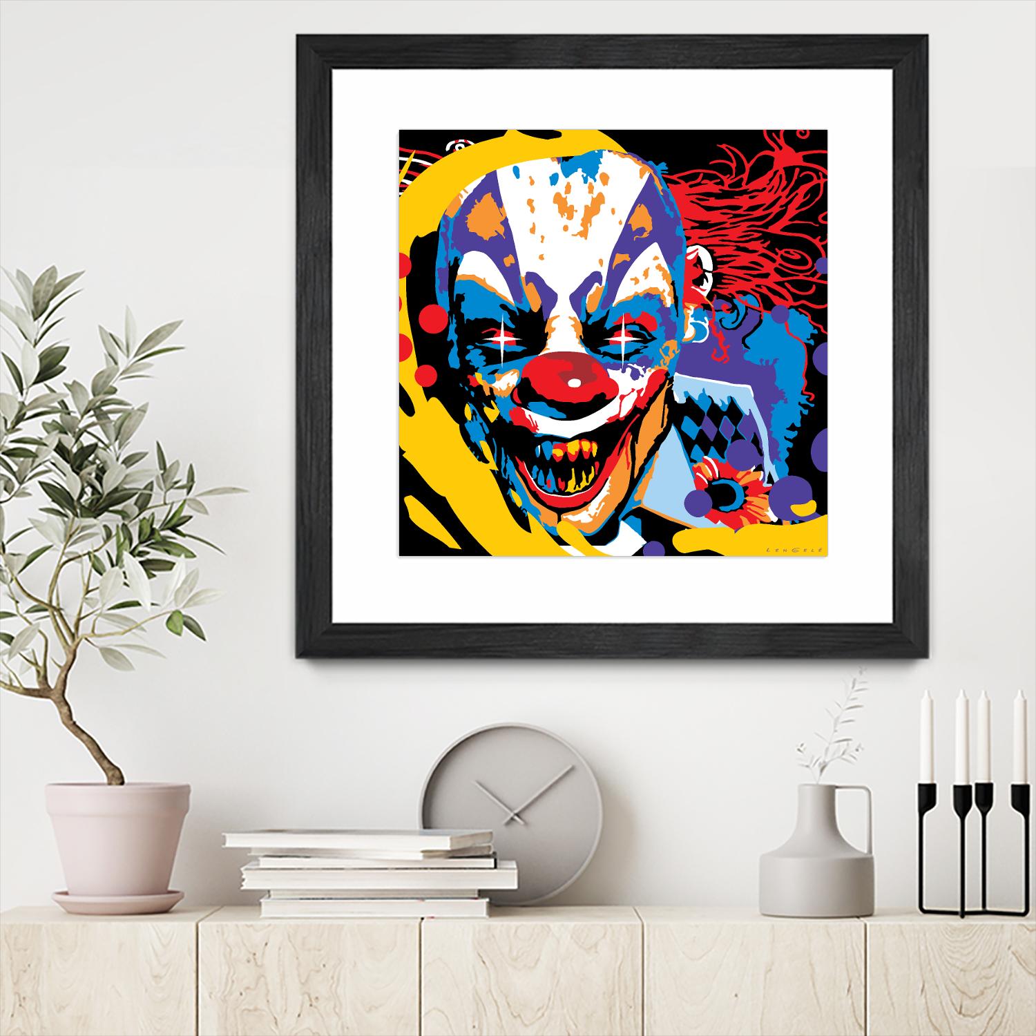 Clown by Ray Lengelé on GIANT ART - red street art horror