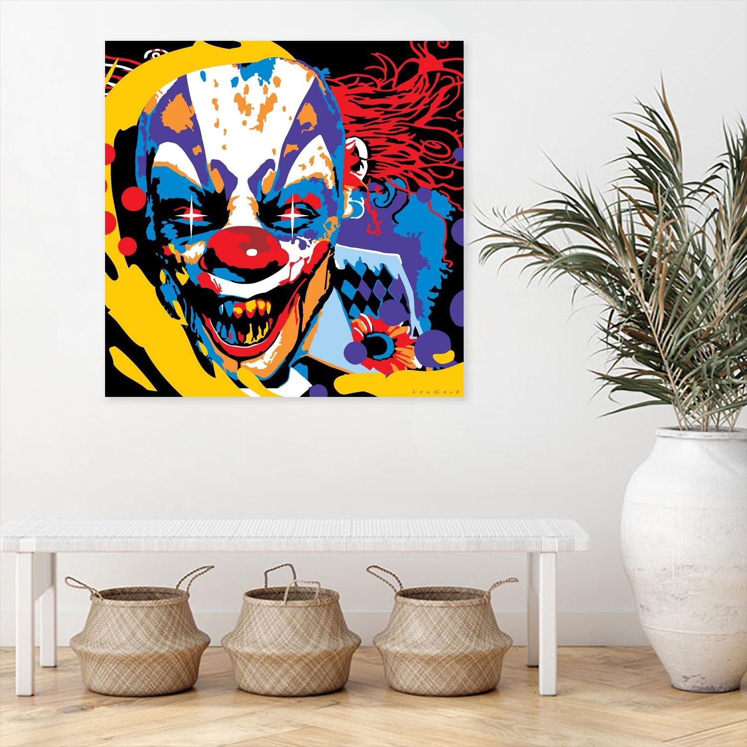 Clown by Ray Lengelé on GIANT ART - red street art horror