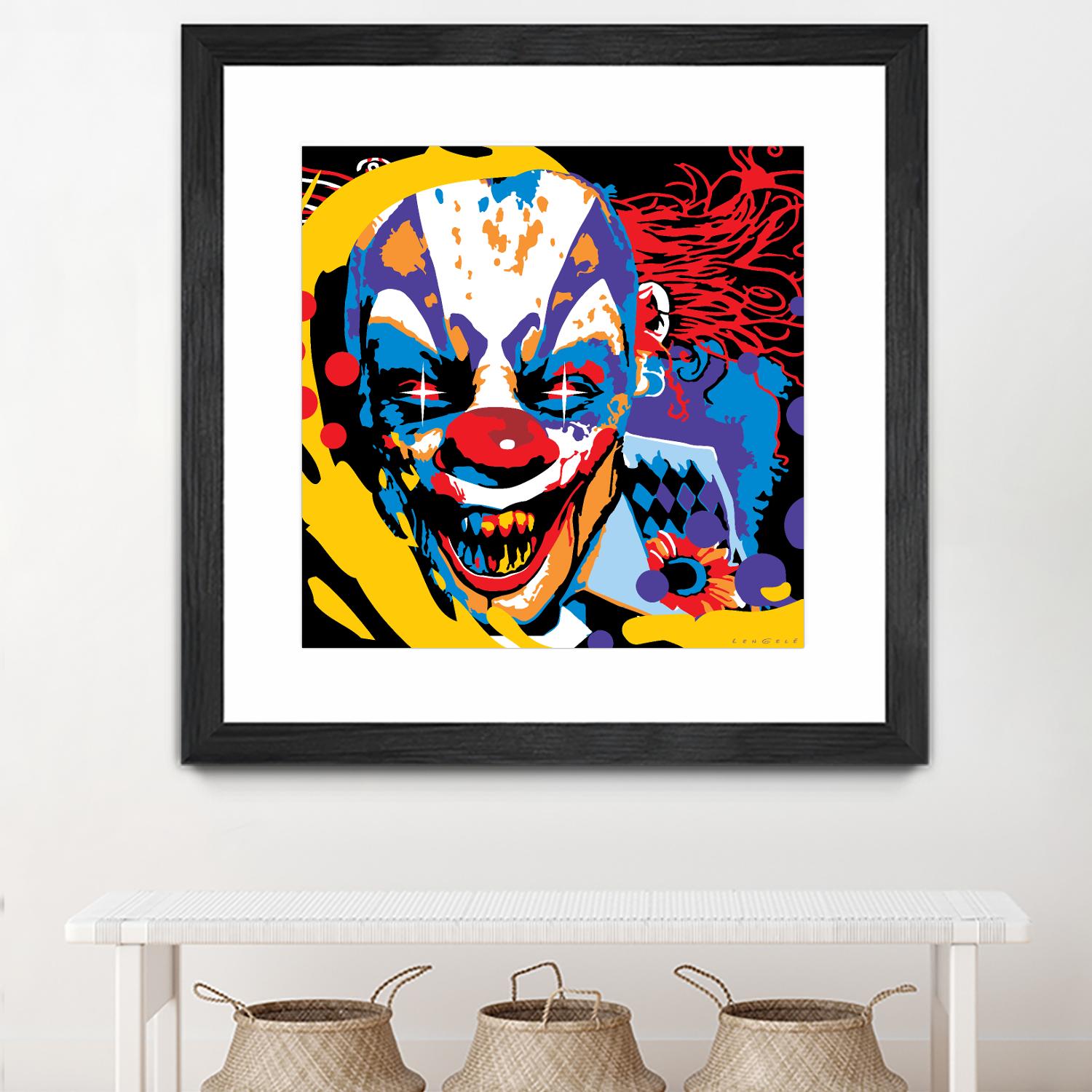 Clown by Ray Lengelé on GIANT ART - red street art horror