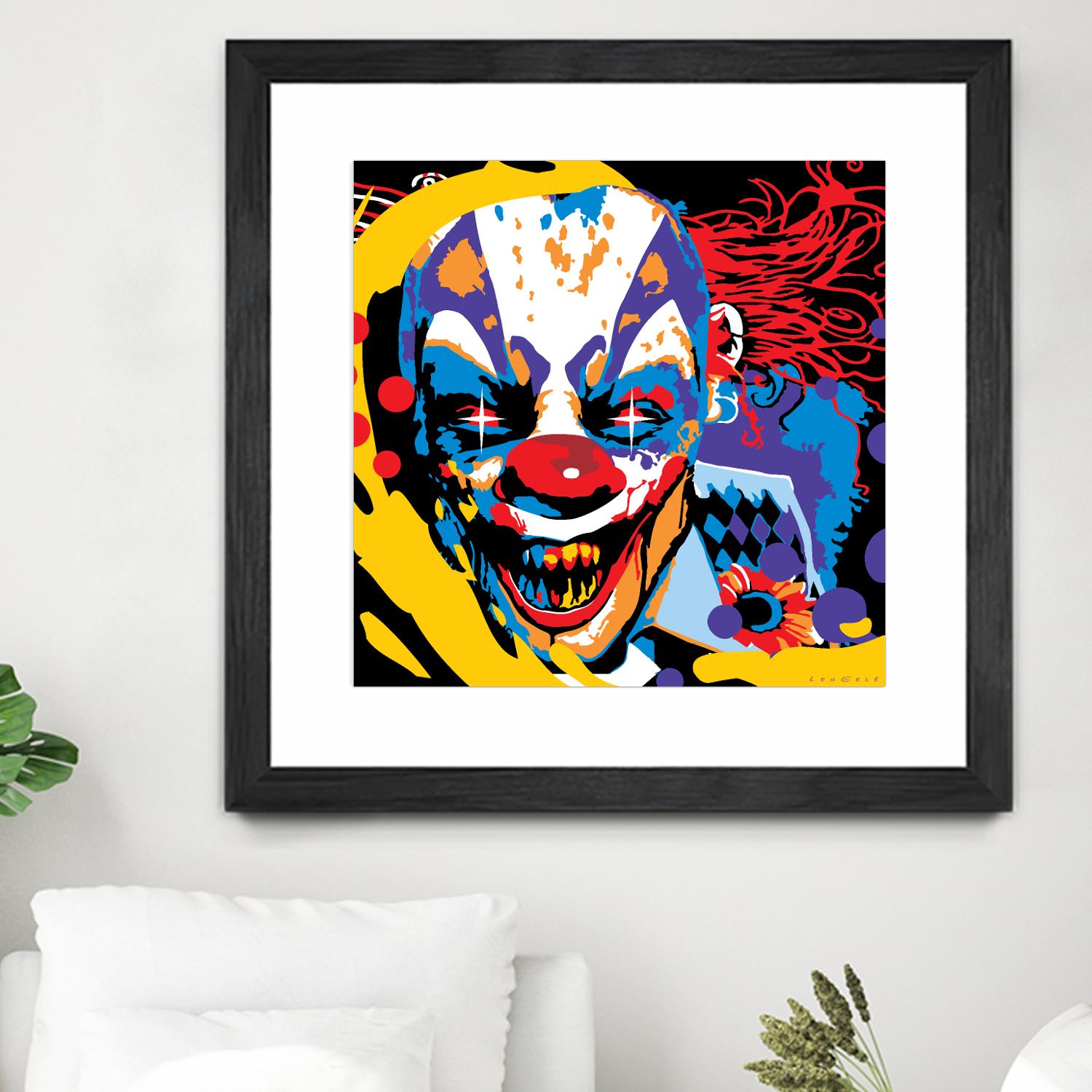 Clown by Ray Lengelé on GIANT ART - red street art horror