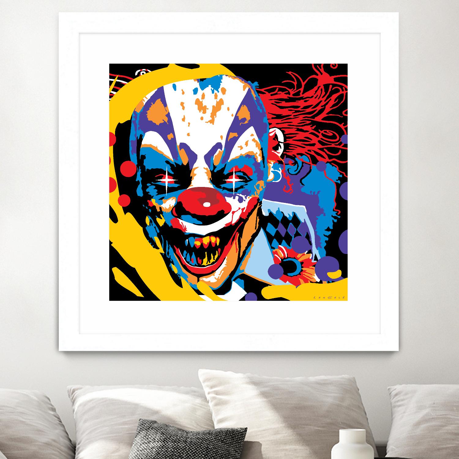 Clown by Ray Lengelé on GIANT ART - red street art horror